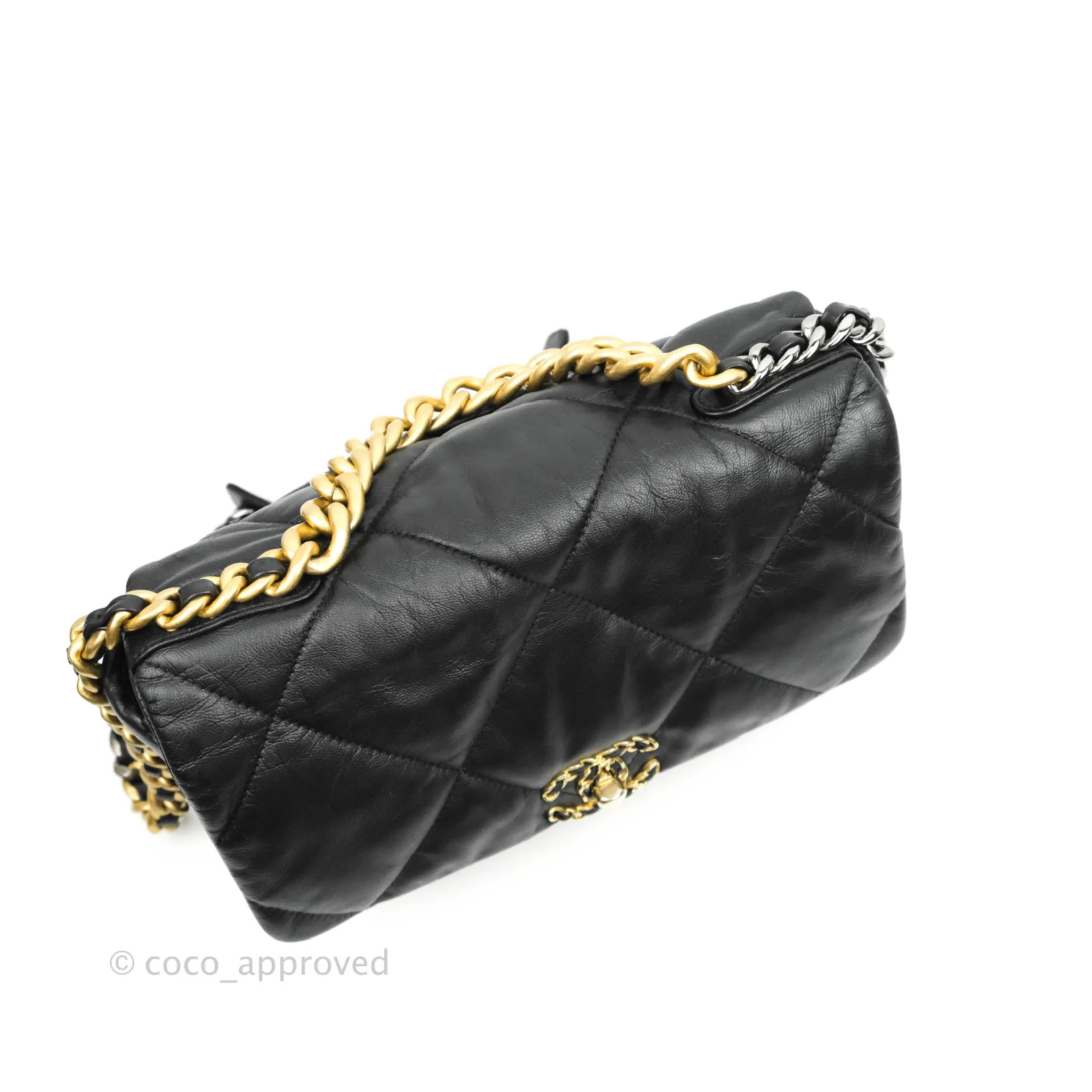 Chanel 19 Medium Black Goatskin Mixed Hardware