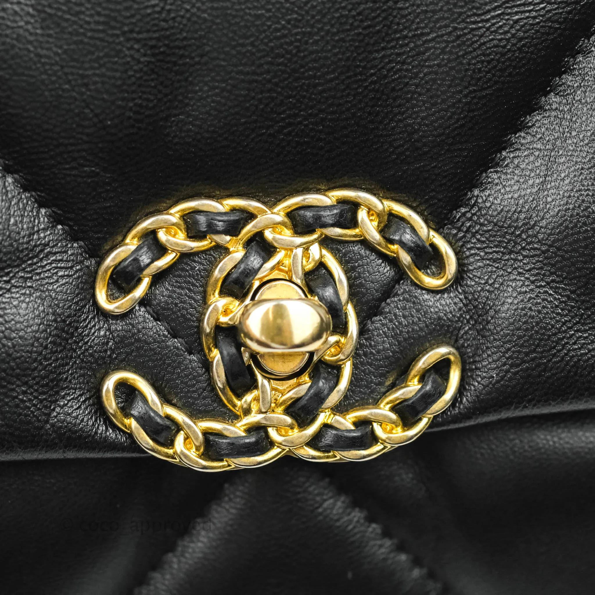 Chanel 19 Medium Black Goatskin Mixed Hardware