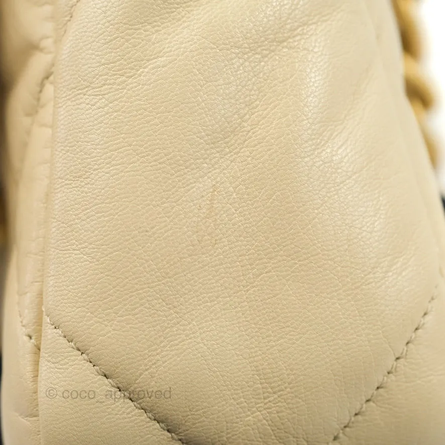Chanel 19 Small Beige Goatskin Mixed Hardware