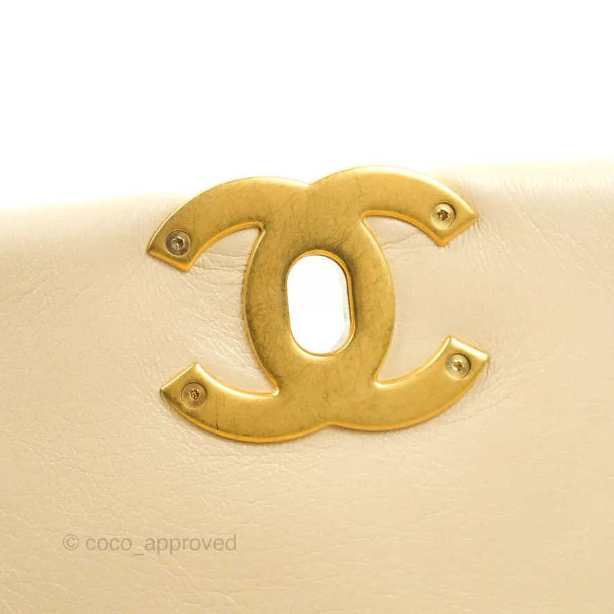 Chanel 19 Small Beige Goatskin Mixed Hardware