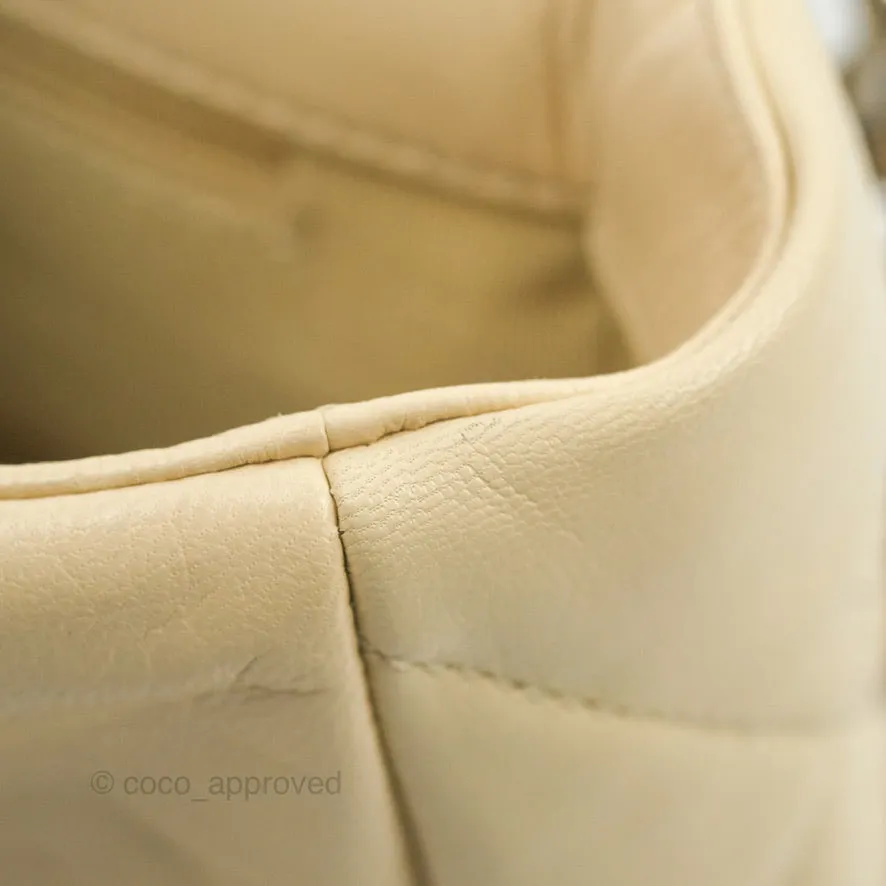 Chanel 19 Small Beige Goatskin Mixed Hardware