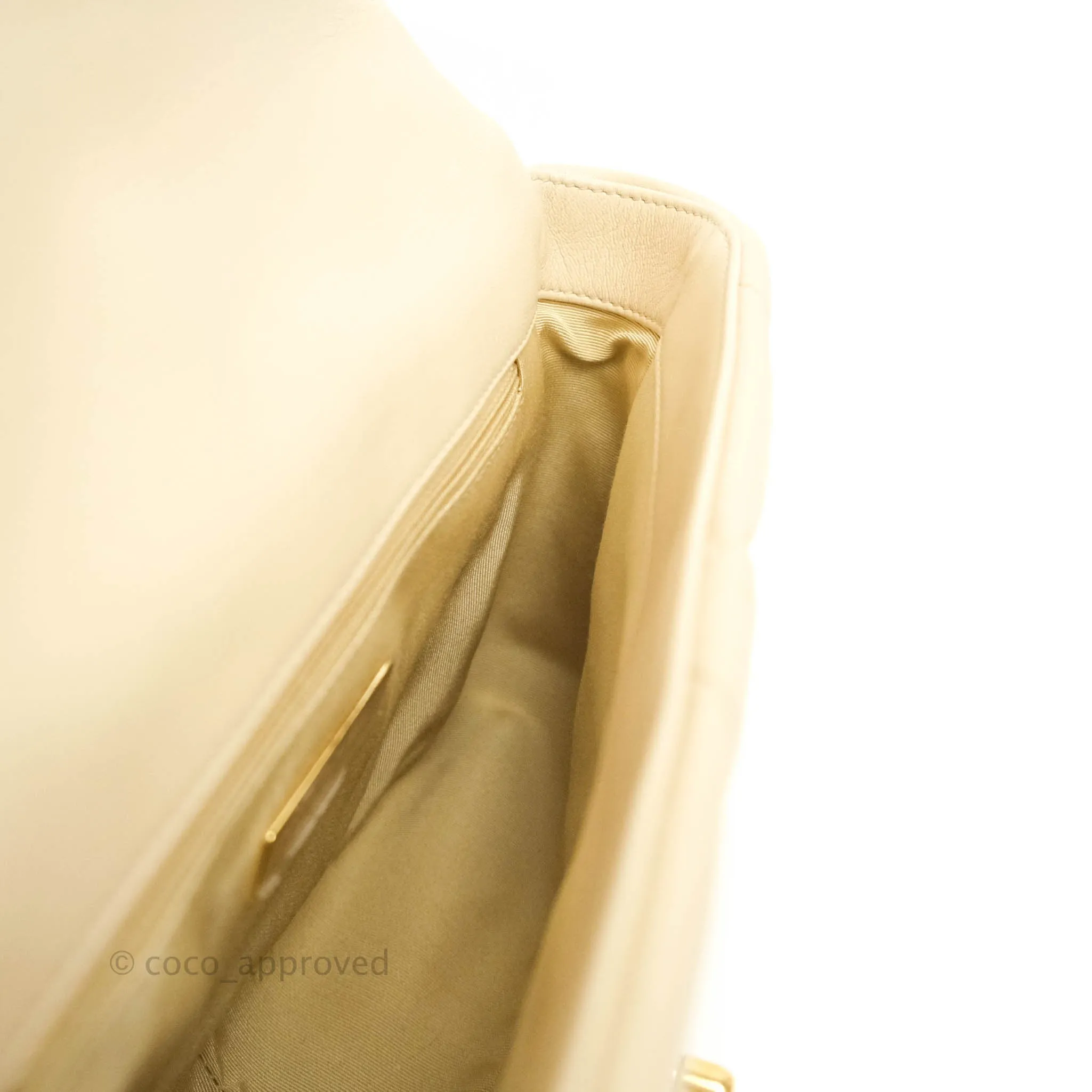 Chanel 19 Small Beige Goatskin Mixed Hardware