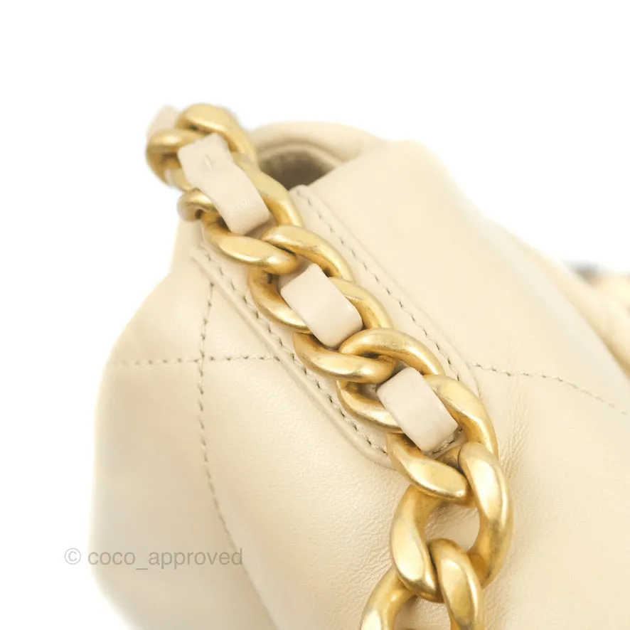 Chanel 19 Small Beige Goatskin Mixed Hardware