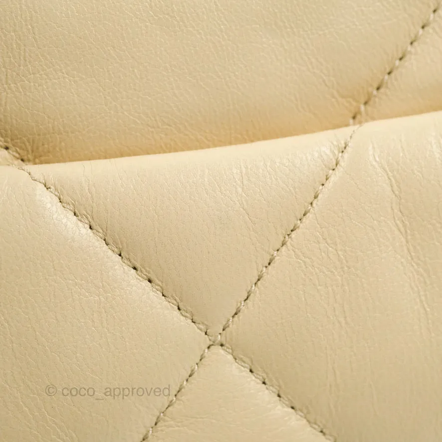 Chanel 19 Small Beige Goatskin Mixed Hardware