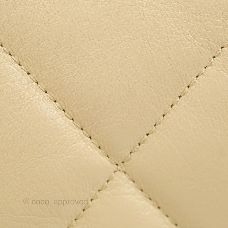 Chanel 19 Small Beige Goatskin Mixed Hardware