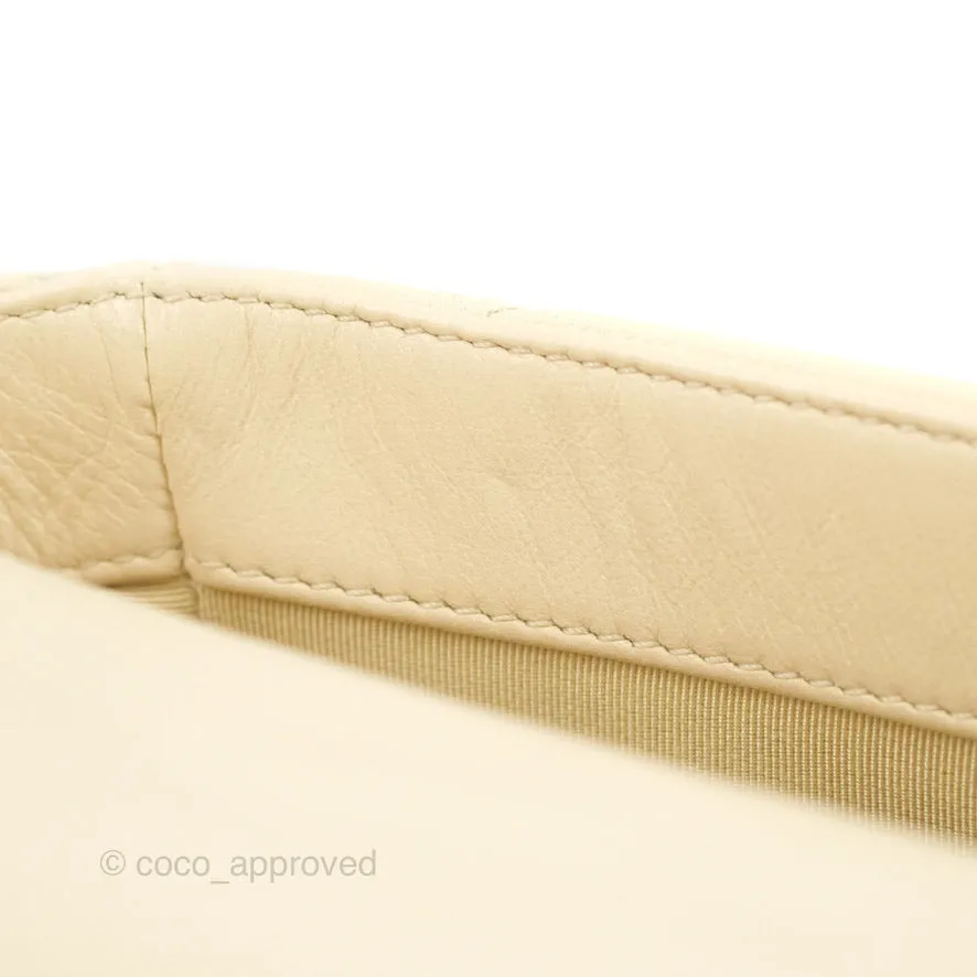 Chanel 19 Small Beige Goatskin Mixed Hardware