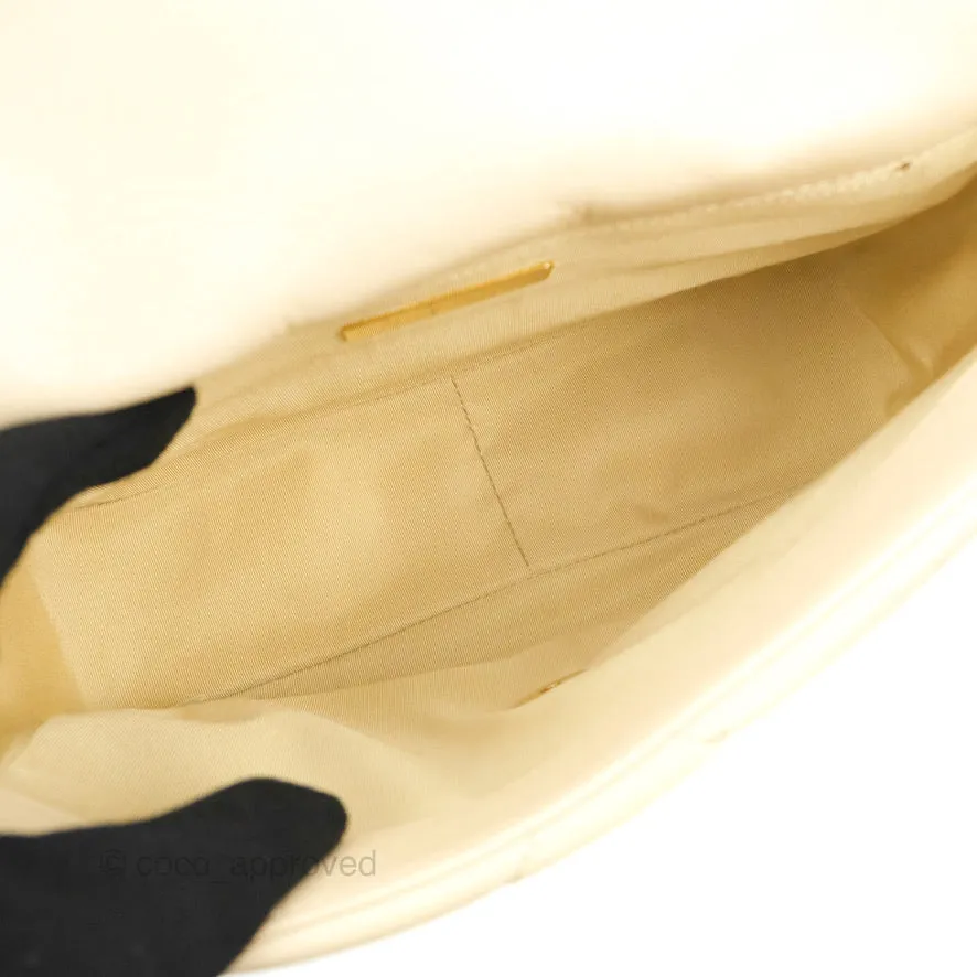 Chanel 19 Small Beige Goatskin Mixed Hardware