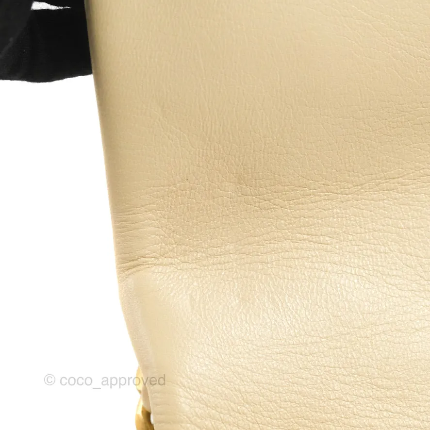 Chanel 19 Small Beige Goatskin Mixed Hardware