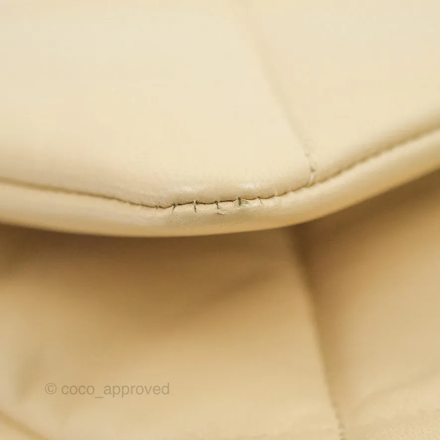 Chanel 19 Small Beige Goatskin Mixed Hardware