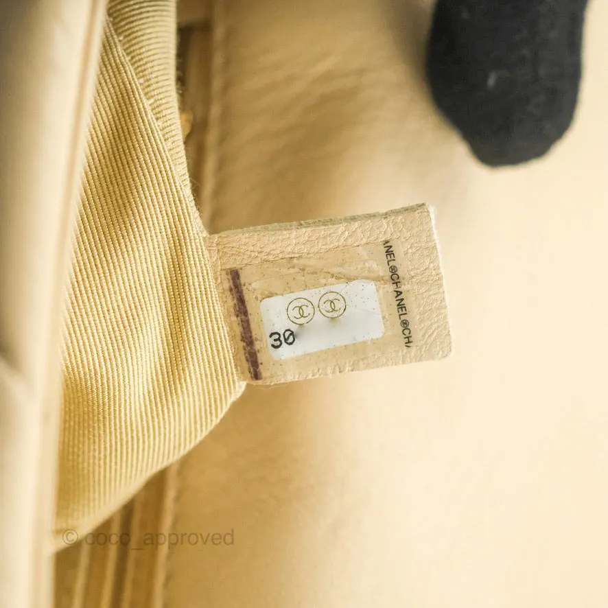 Chanel 19 Small Beige Goatskin Mixed Hardware
