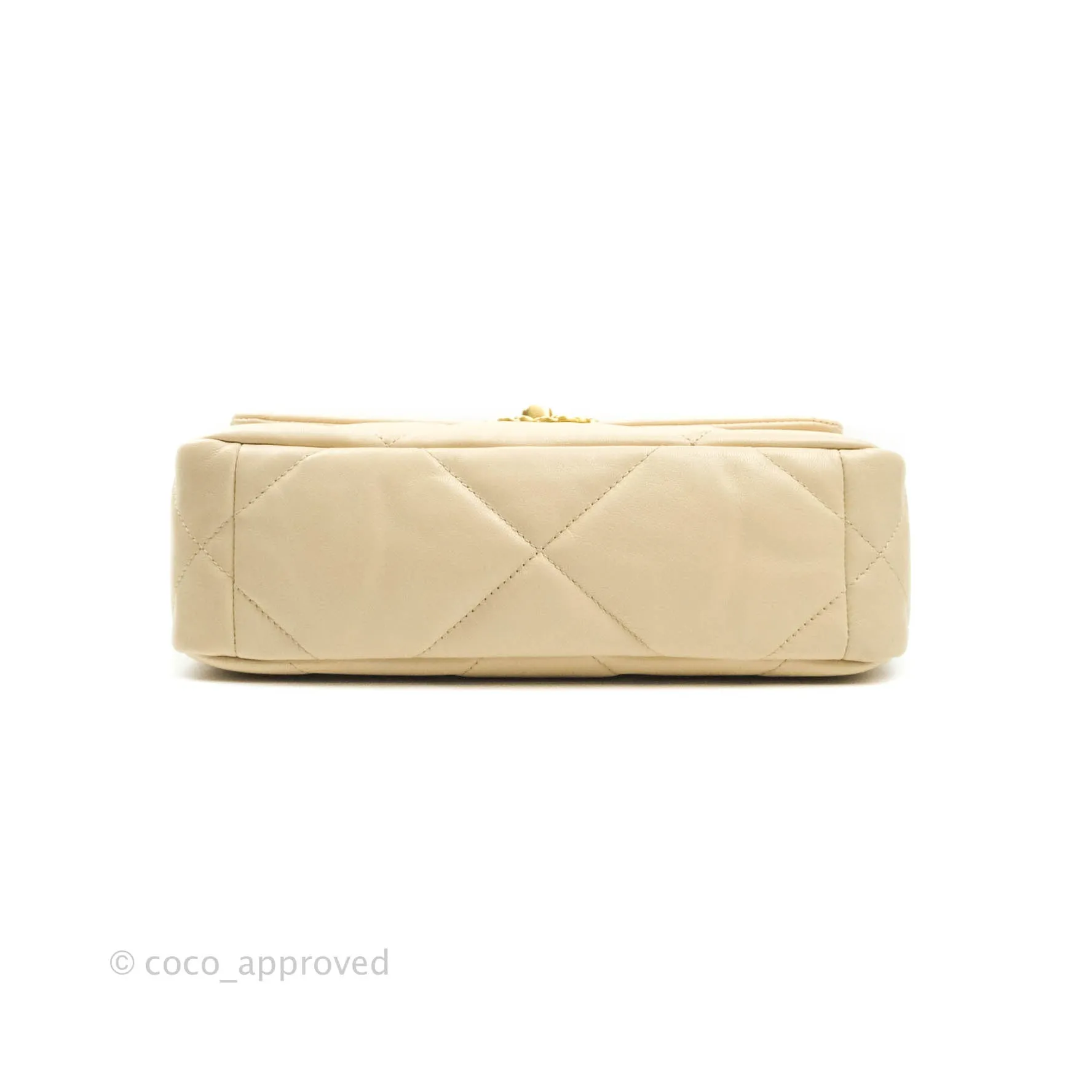 Chanel 19 Small Beige Goatskin Mixed Hardware
