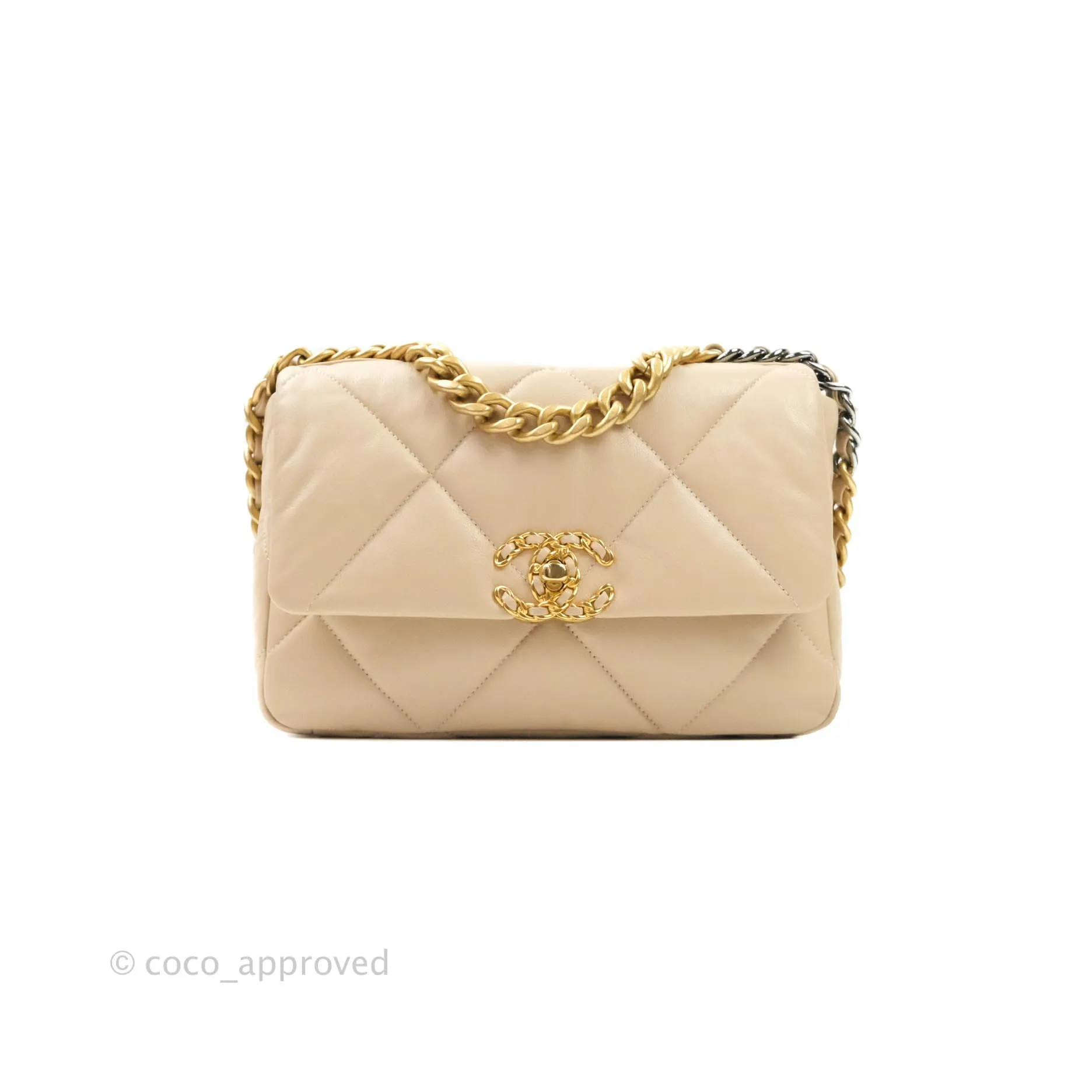 Chanel 19 Small Beige Mixed Hardware 20S