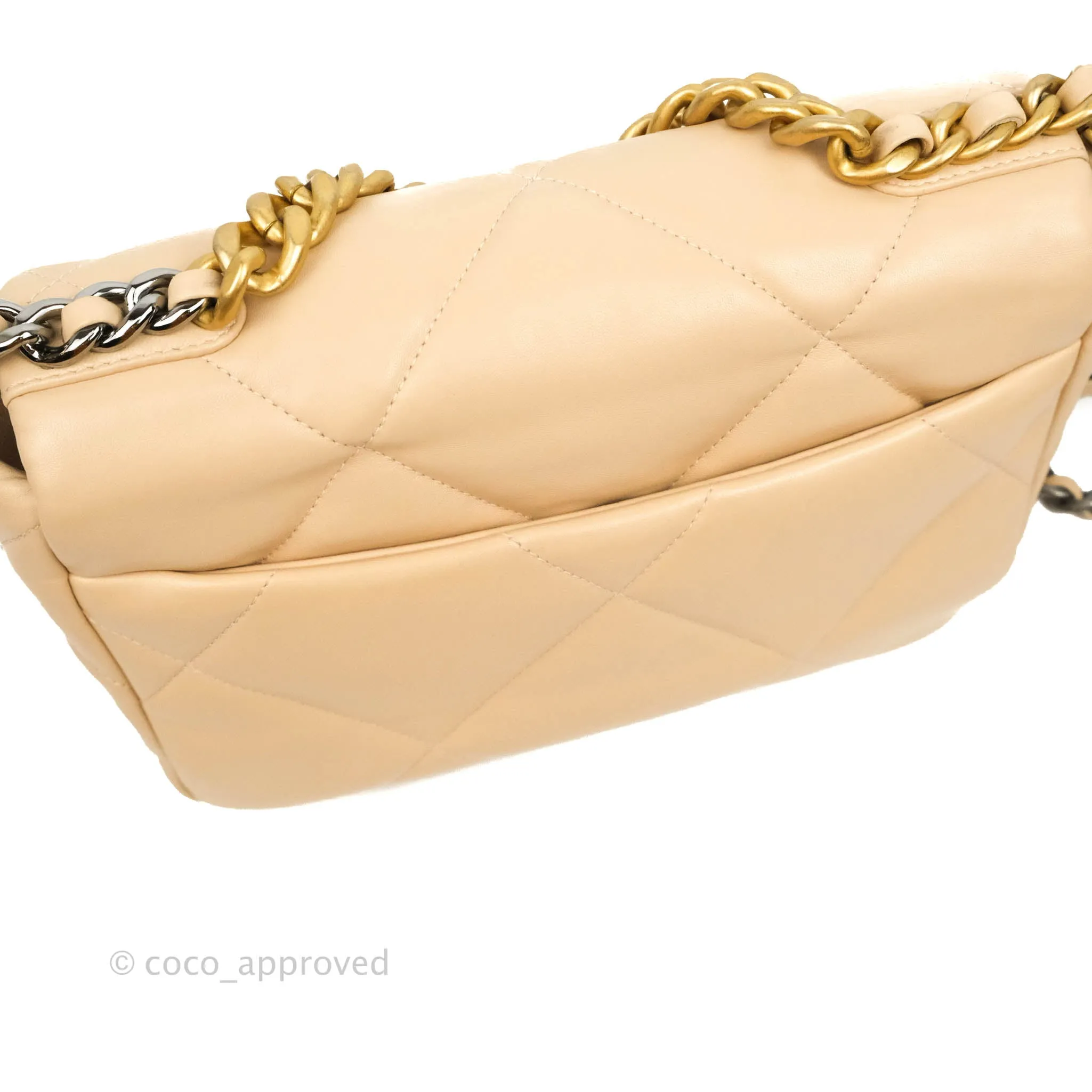 Chanel 19 Small Beige Mixed Hardware