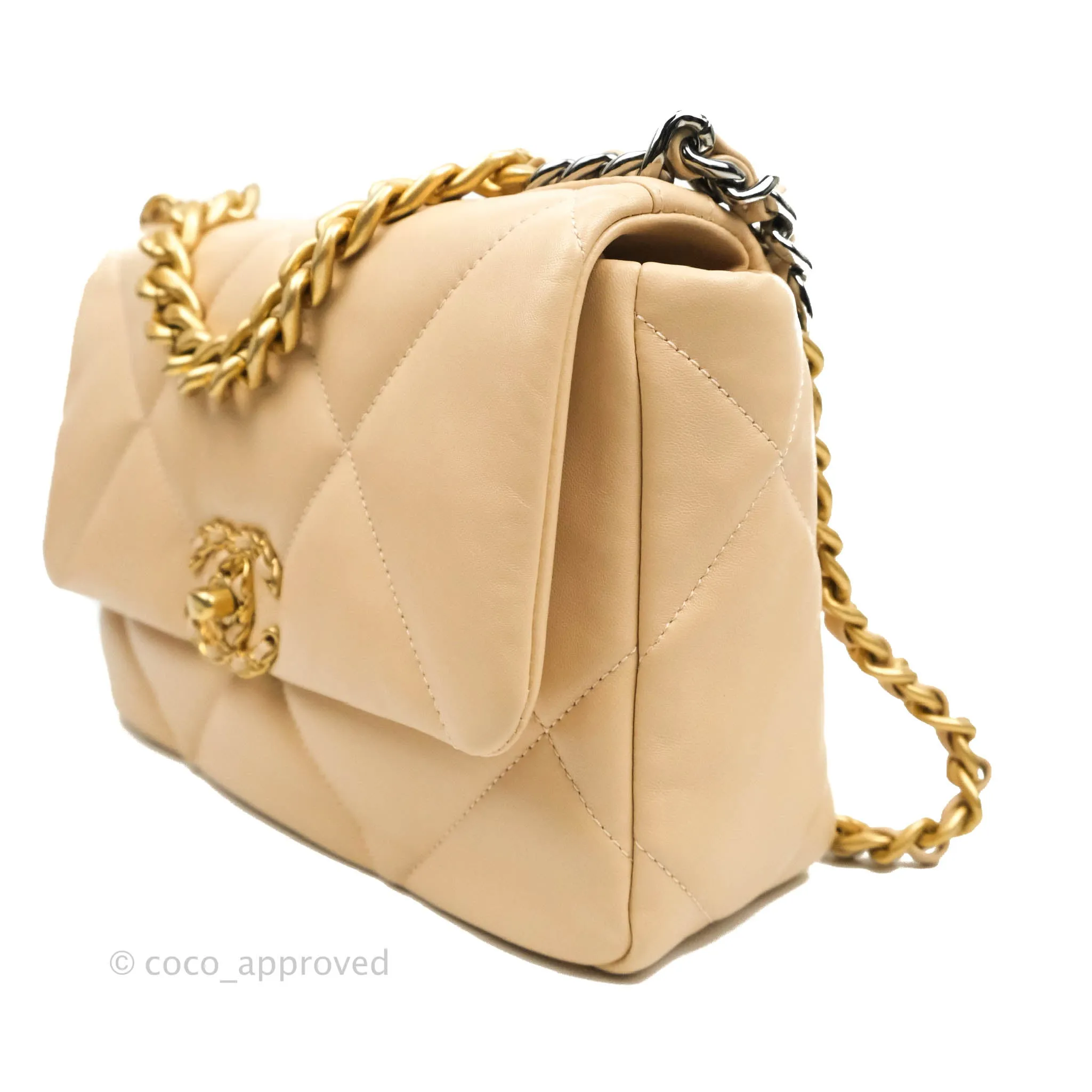 Chanel 19 Small Beige Mixed Hardware
