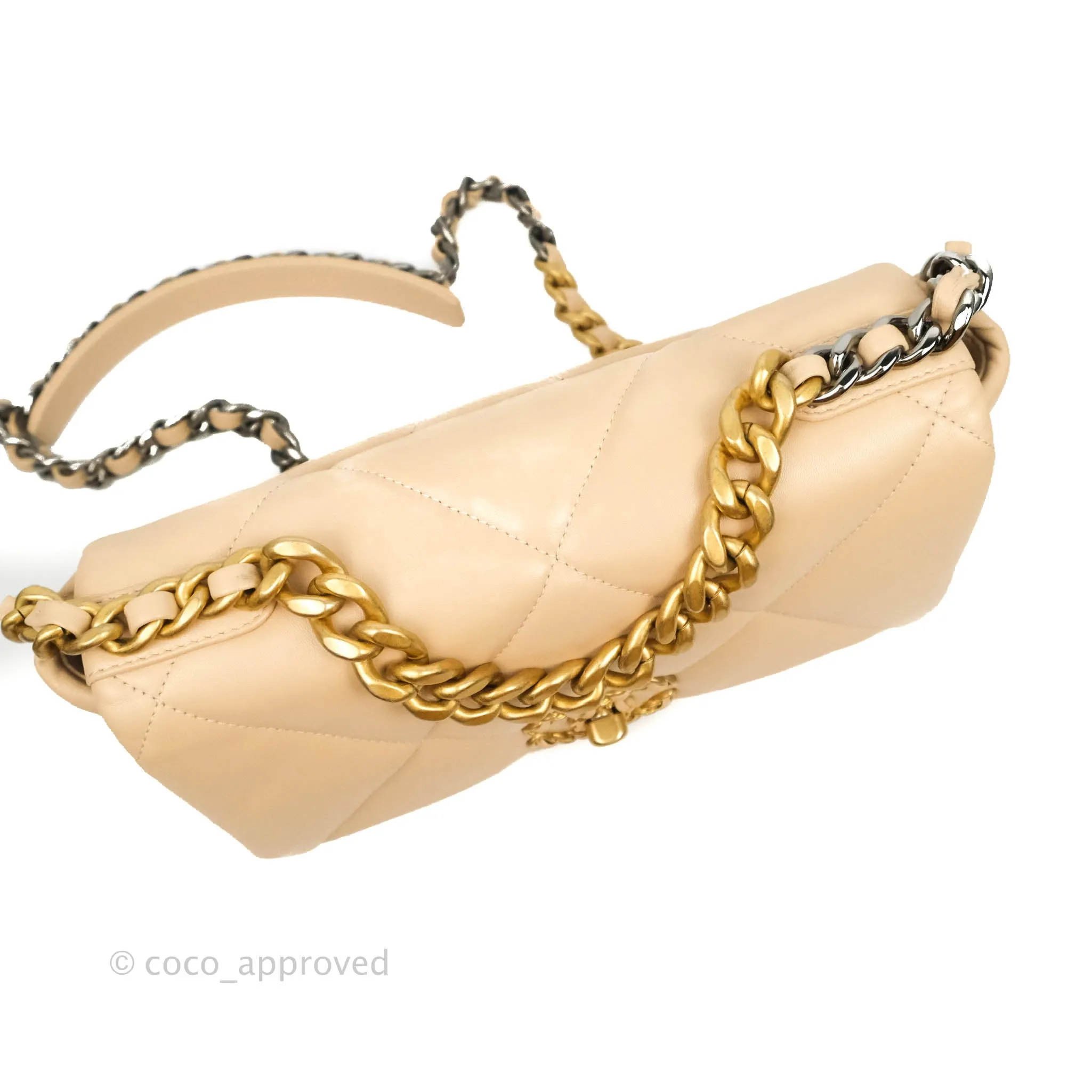 Chanel 19 Small Beige Mixed Hardware