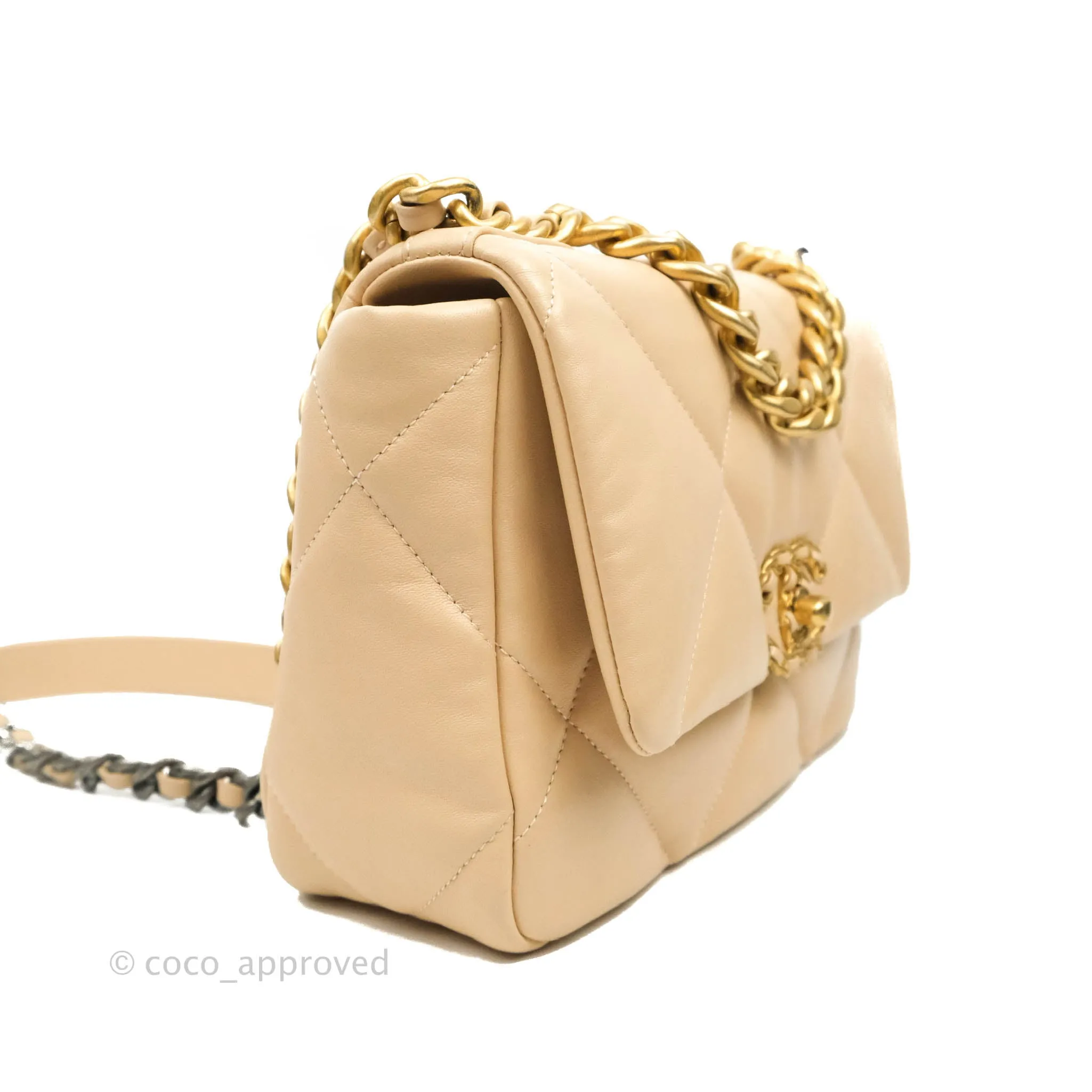 Chanel 19 Small Beige Mixed Hardware