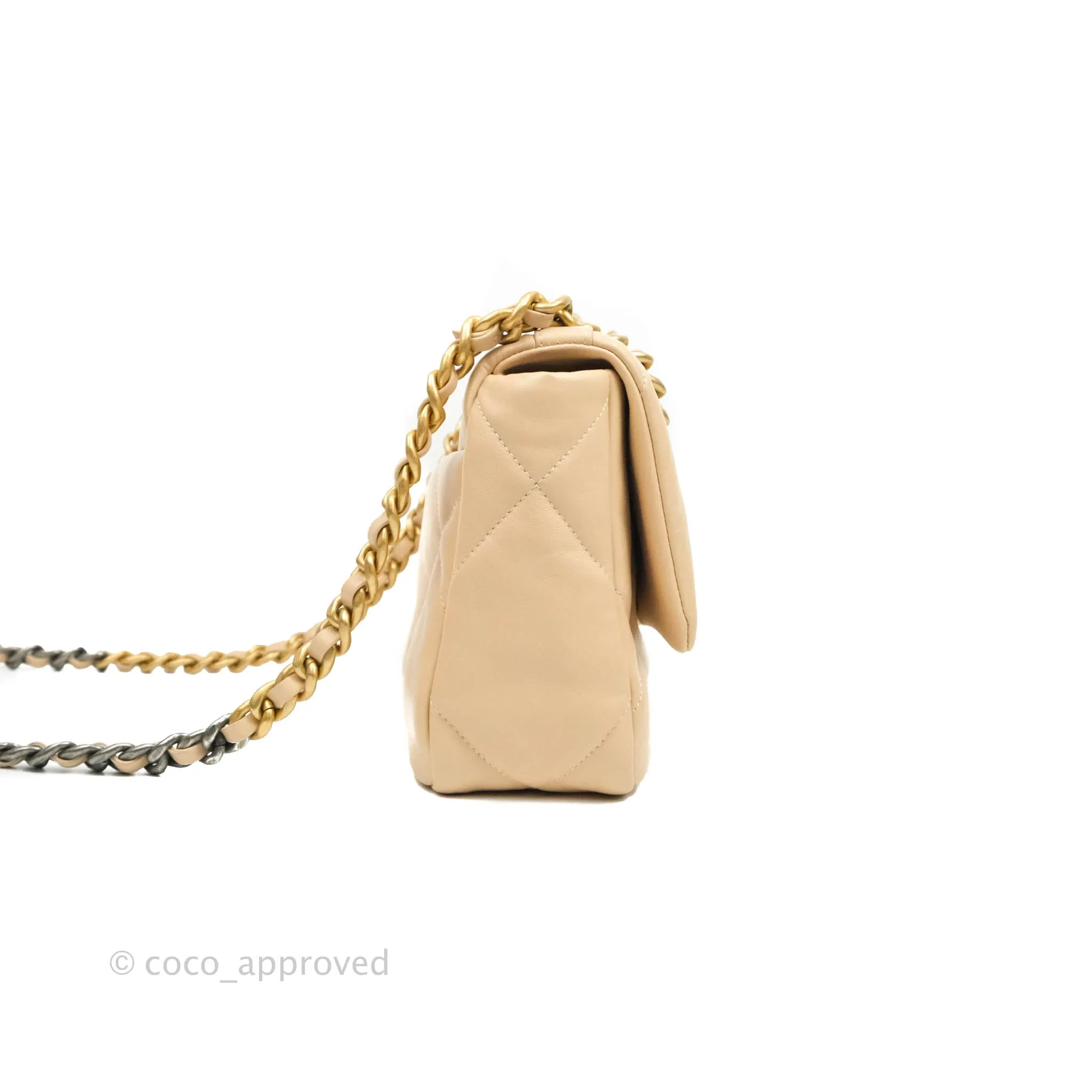 Chanel 19 Small Beige Mixed Hardware