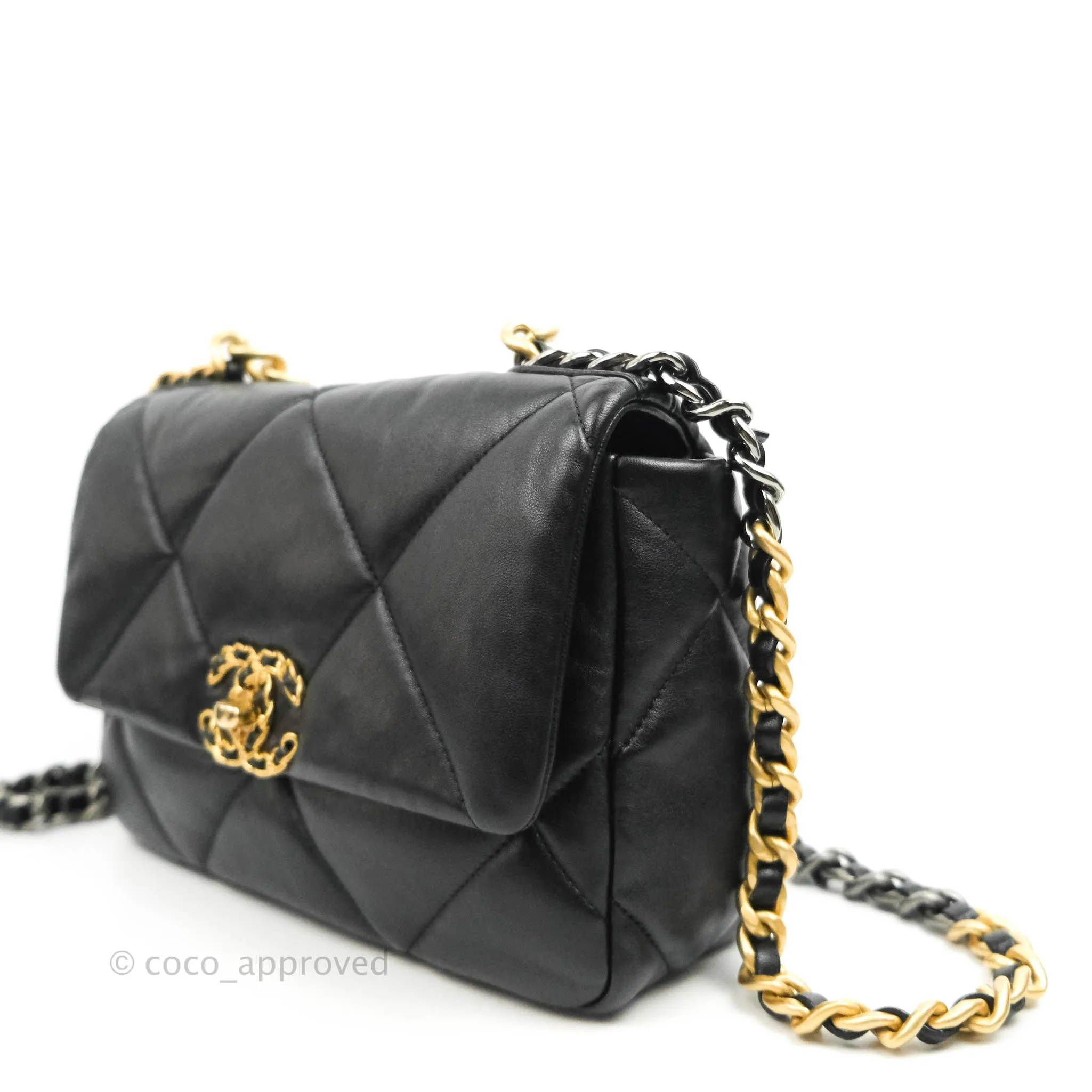 Chanel 19 Small Black Lambskin Mixed Hardware