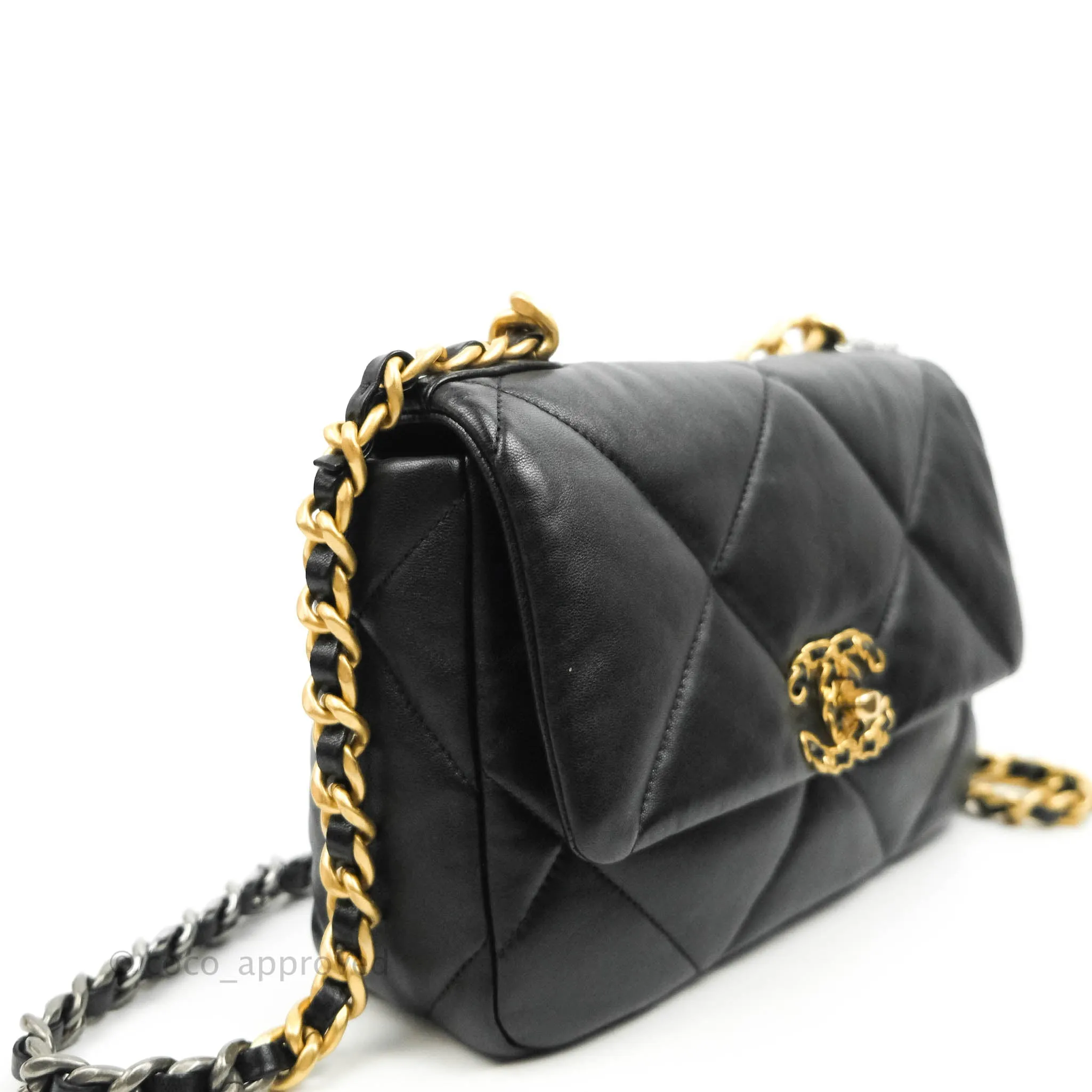 Chanel 19 Small Black Lambskin Mixed Hardware