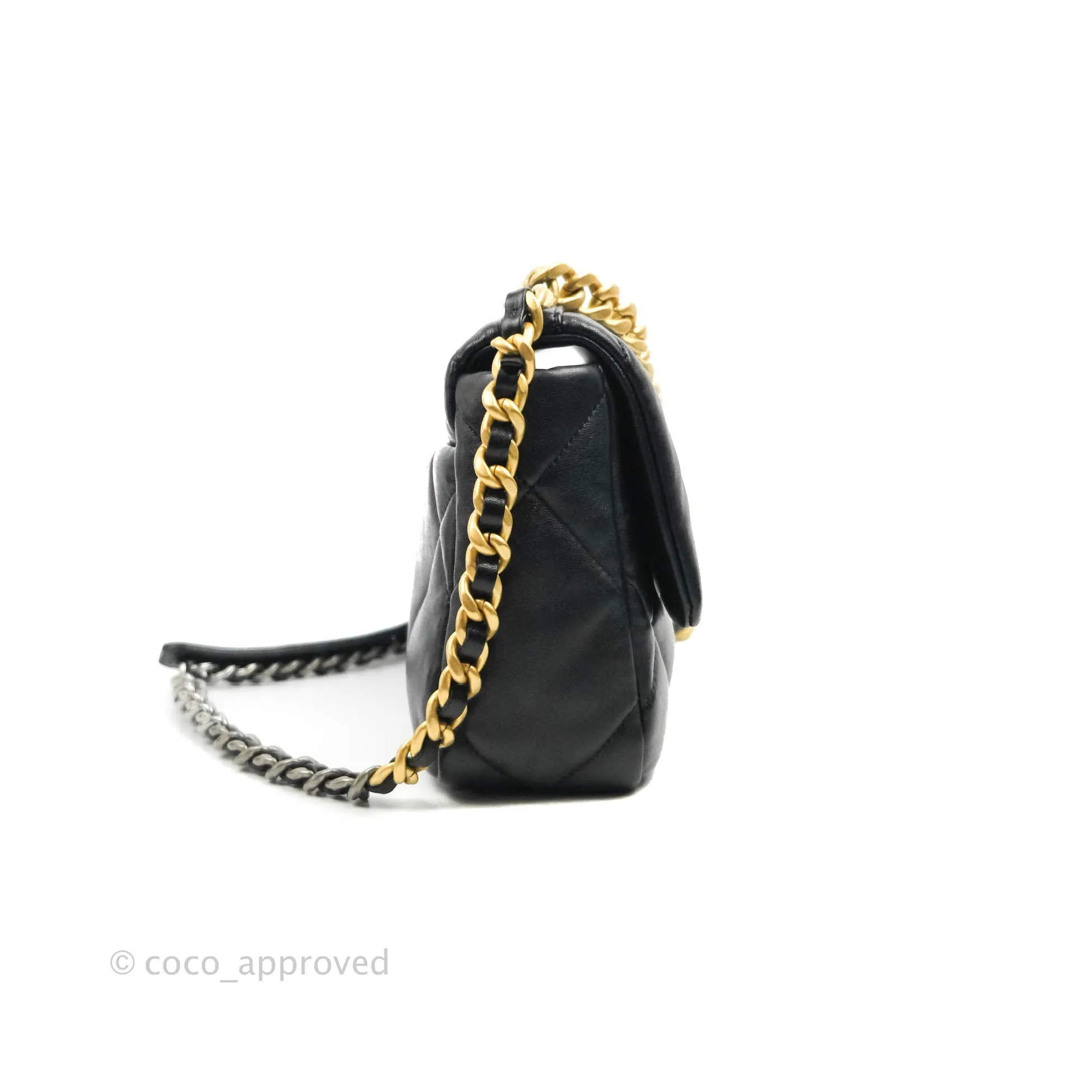Chanel 19 Small Black Lambskin Mixed Hardware
