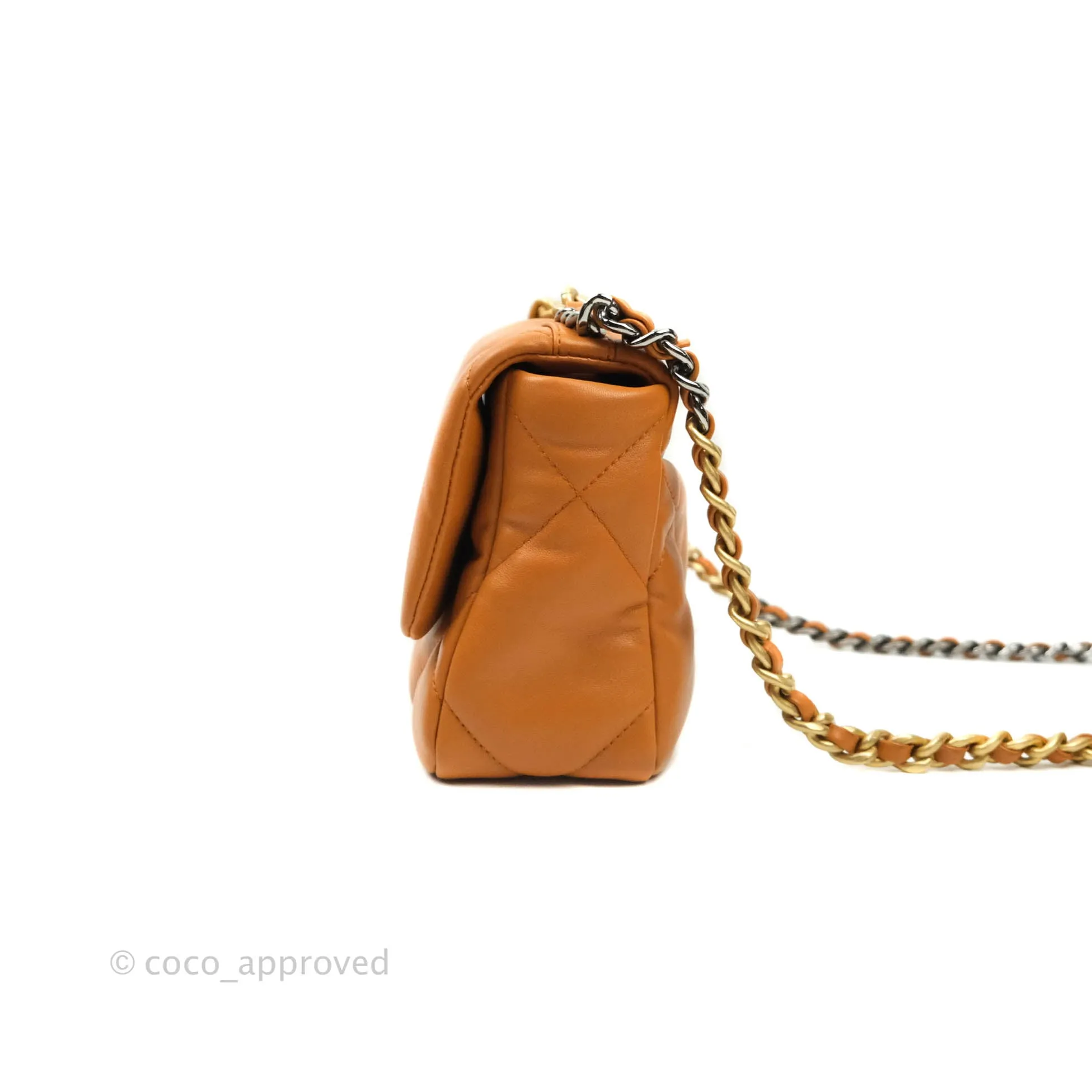 Chanel 19 Small Caramel Brown Mixed Hardware 21A