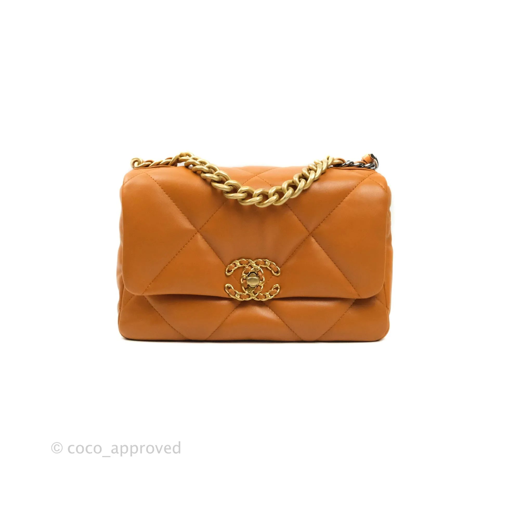 Chanel 19 Small Caramel Brown Mixed Hardware 21A