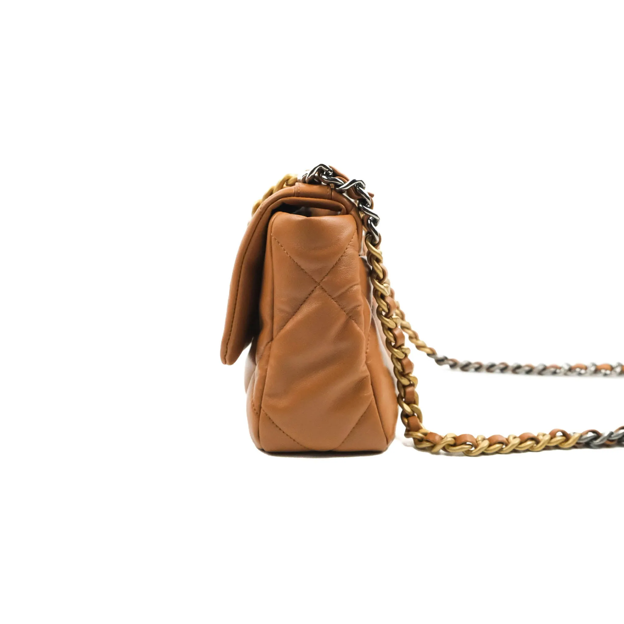 Chanel 19 Small Caramel Dark Beige Lambskin Mixed Hardware 21K