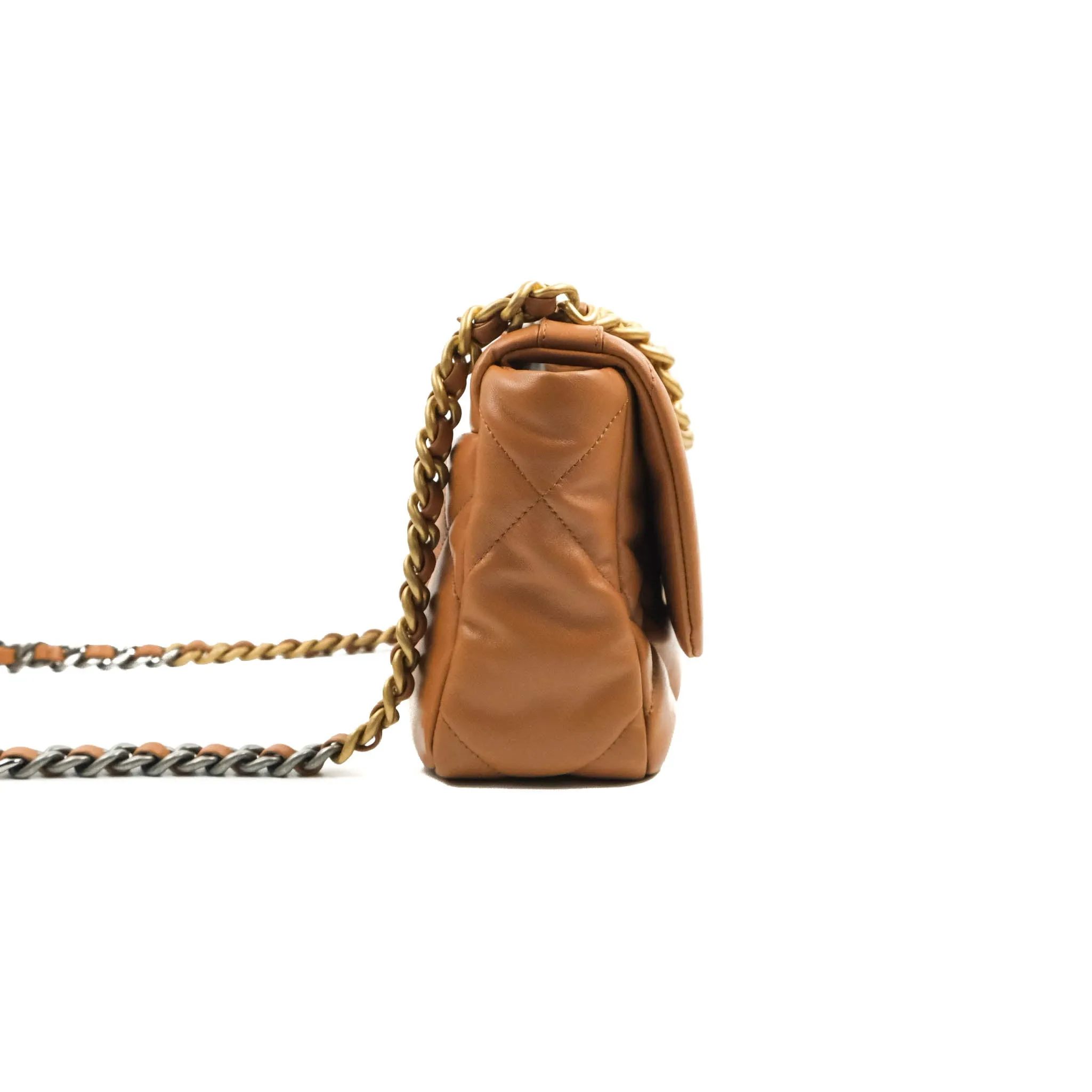 Chanel 19 Small Caramel Dark Beige Lambskin Mixed Hardware 21K