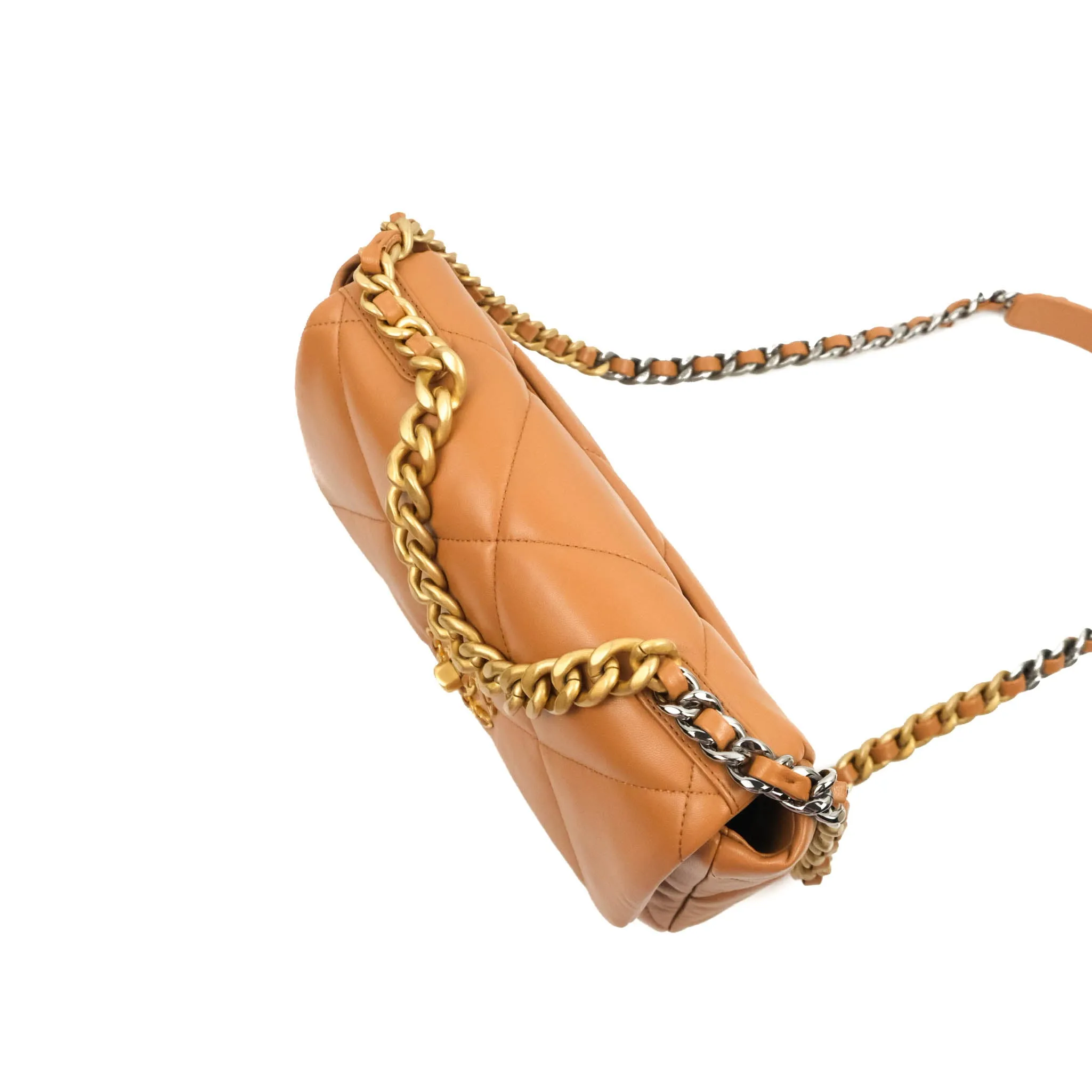Chanel 19 Small Caramel Dark Beige Lambskin Mixed Hardware 21K