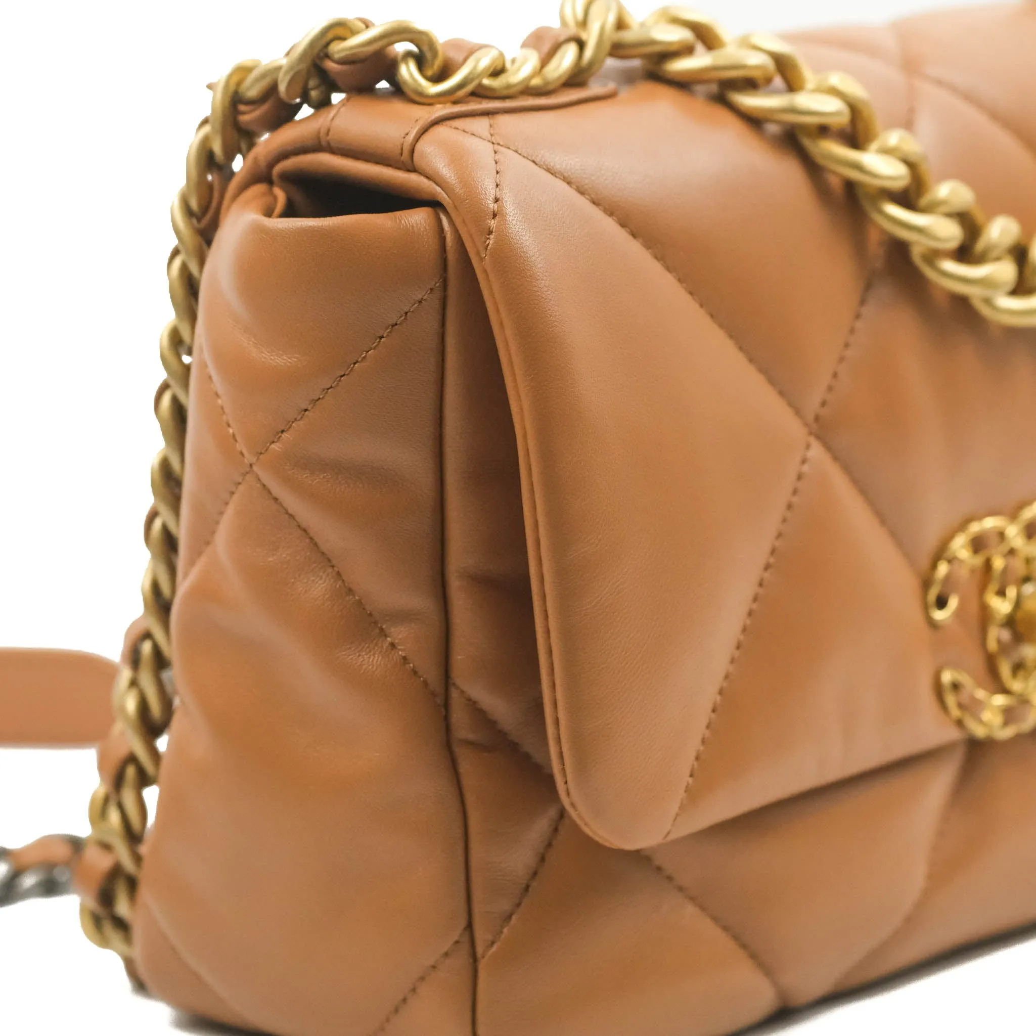 Chanel 19 Small Caramel Dark Beige Lambskin Mixed Hardware 21K