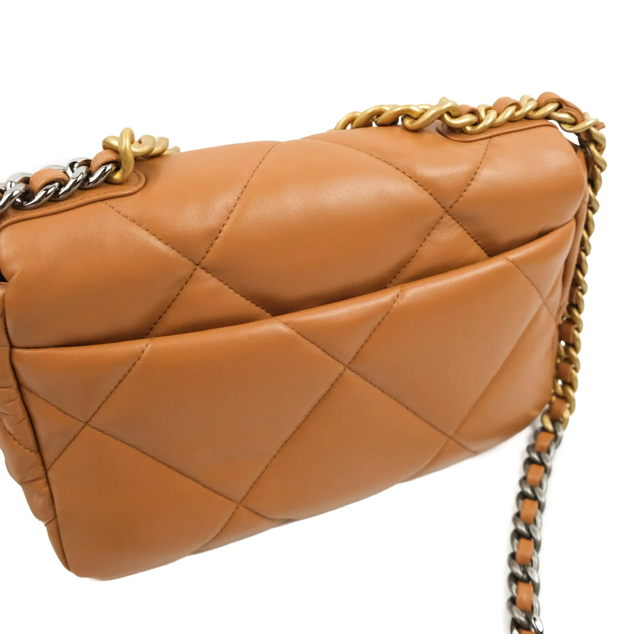Chanel 19 Small Caramel Dark Beige Lambskin Mixed Hardware 21K
