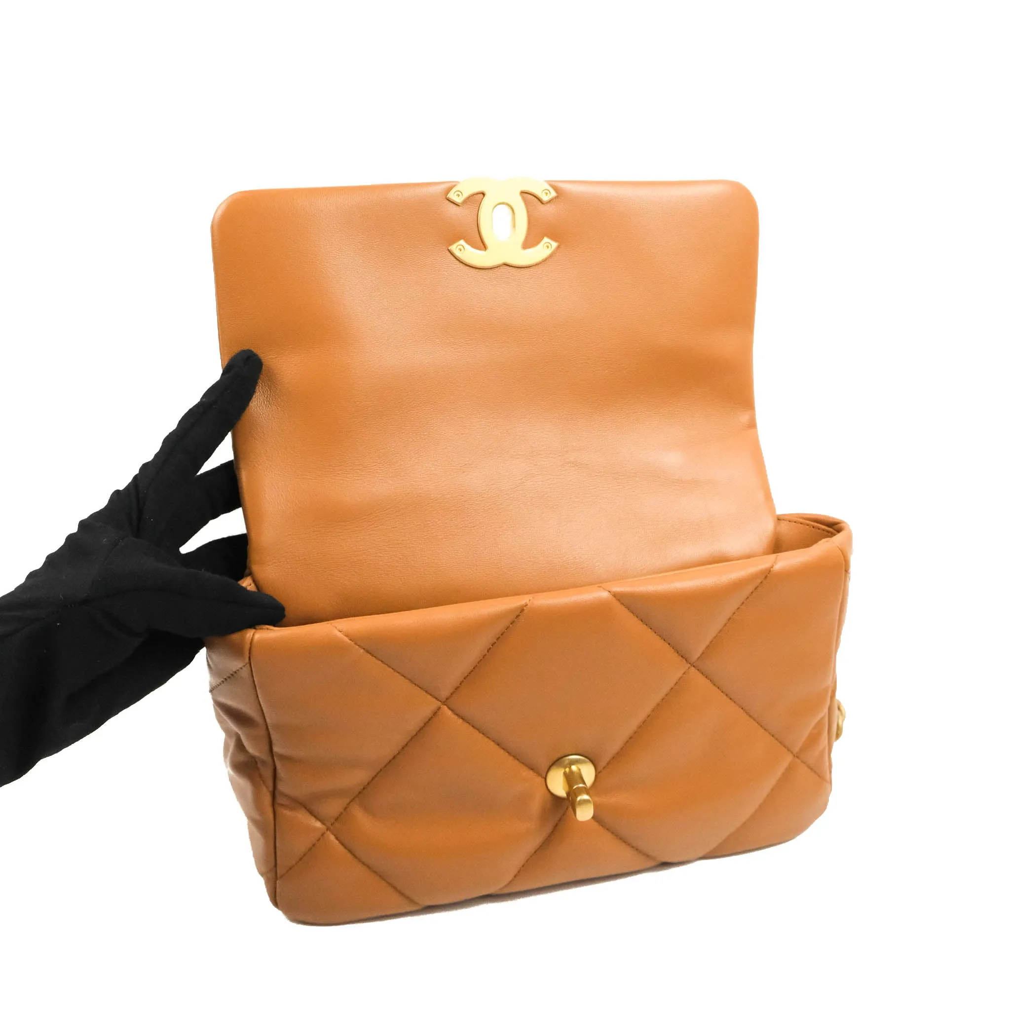 Chanel 19 Small Caramel Dark Beige Lambskin Mixed Hardware 21K