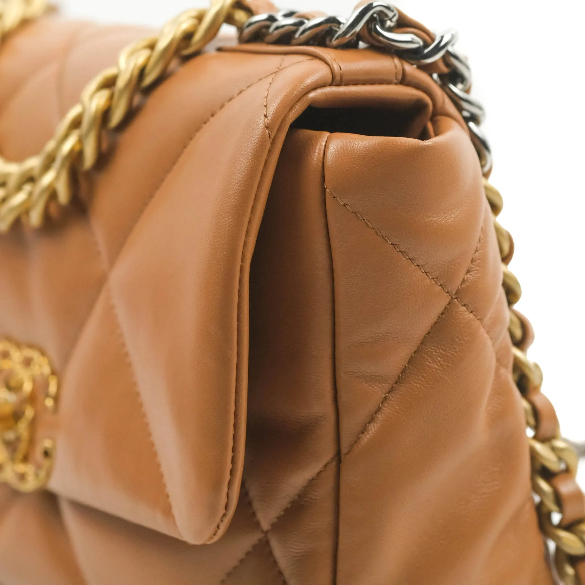 Chanel 19 Small Caramel Dark Beige Lambskin Mixed Hardware 21K