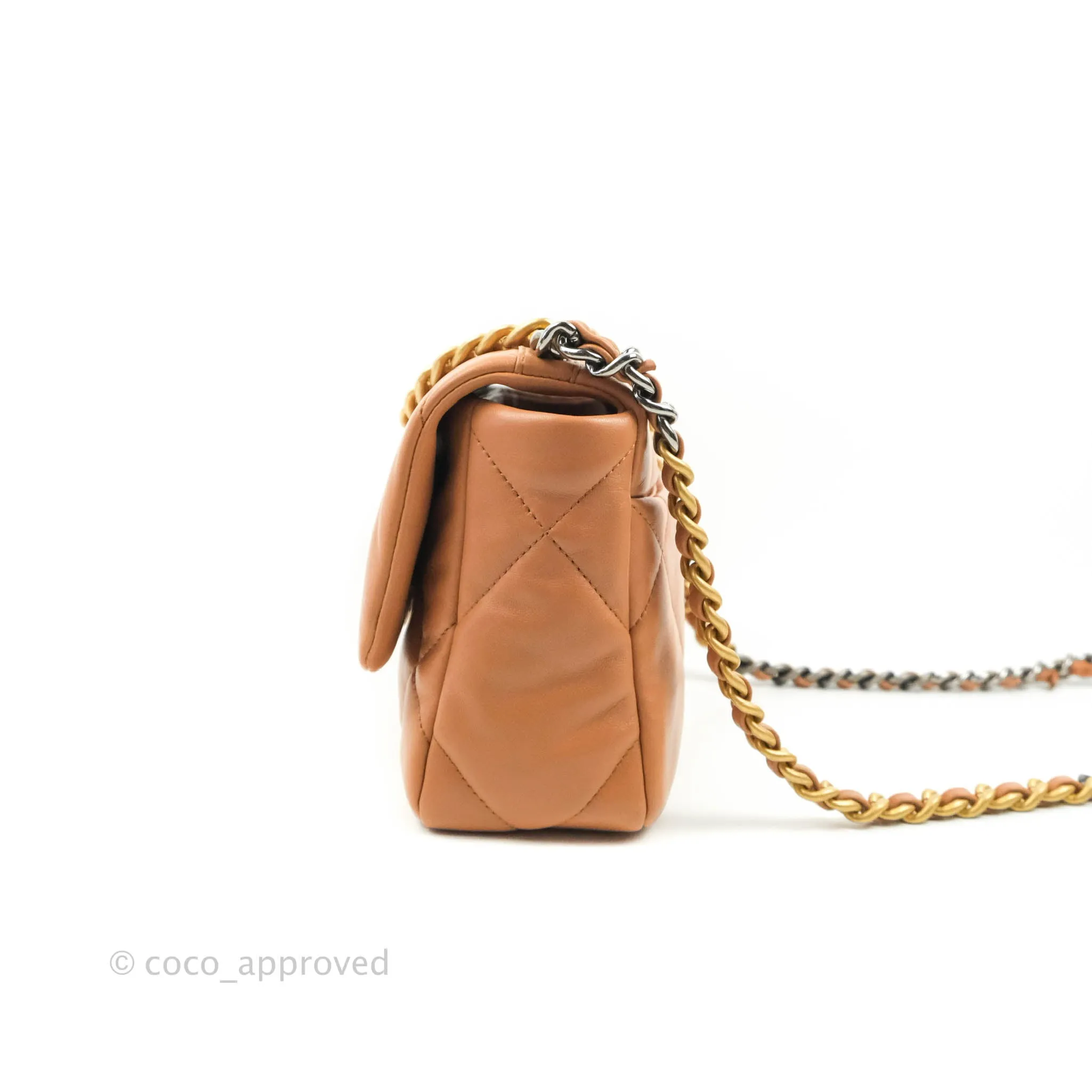 Chanel 19 Small Caramel Dark Beige Mixed Hardware 21K