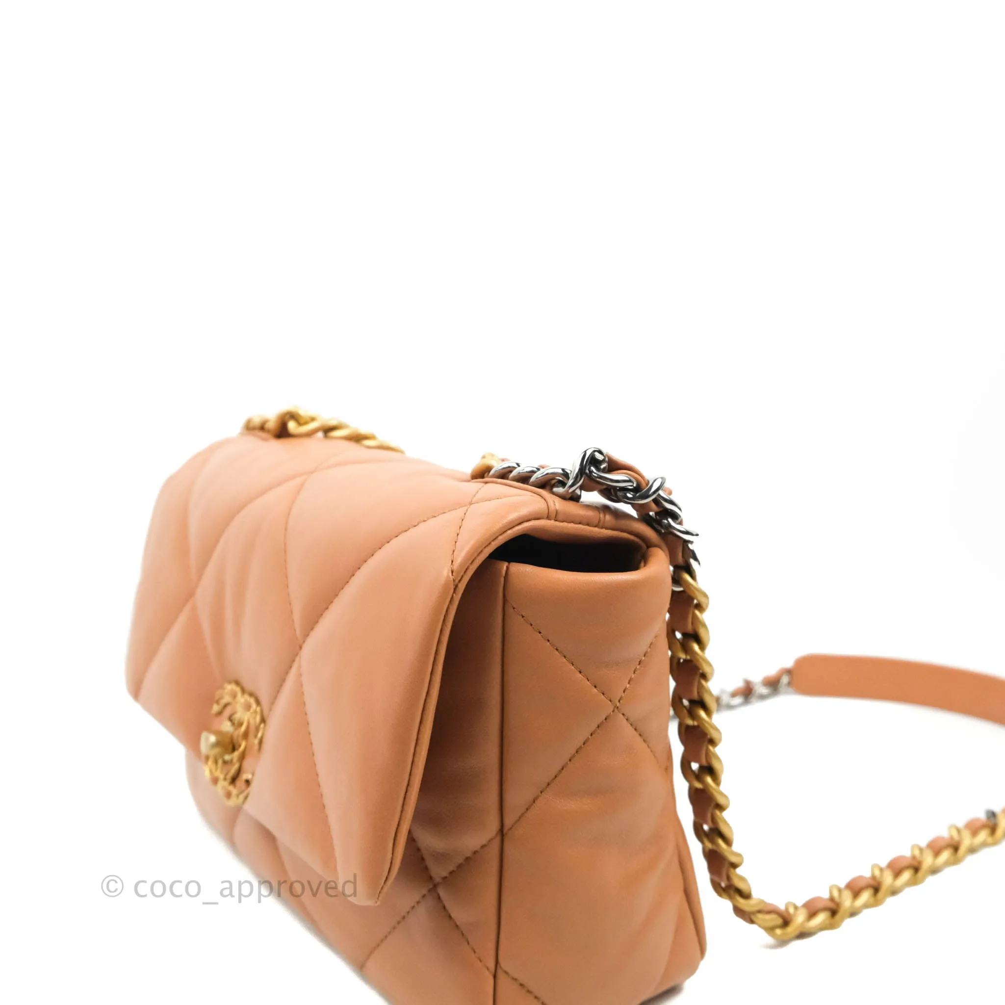 Chanel 19 Small Caramel Dark Beige Mixed Hardware 21K