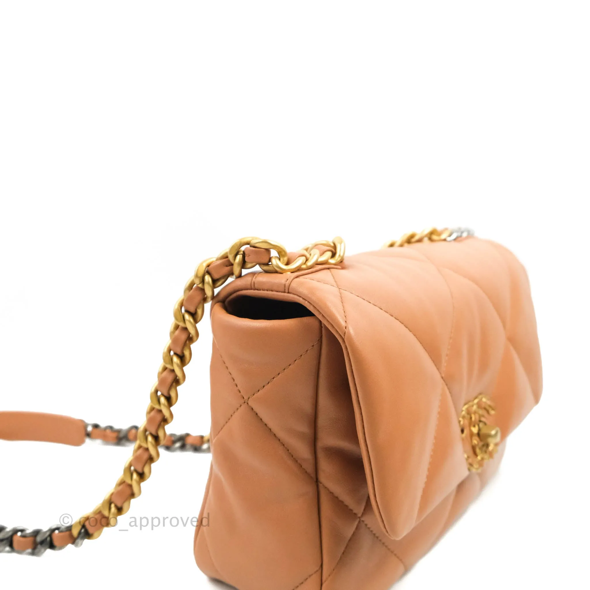 Chanel 19 Small Caramel Dark Beige Mixed Hardware 21K