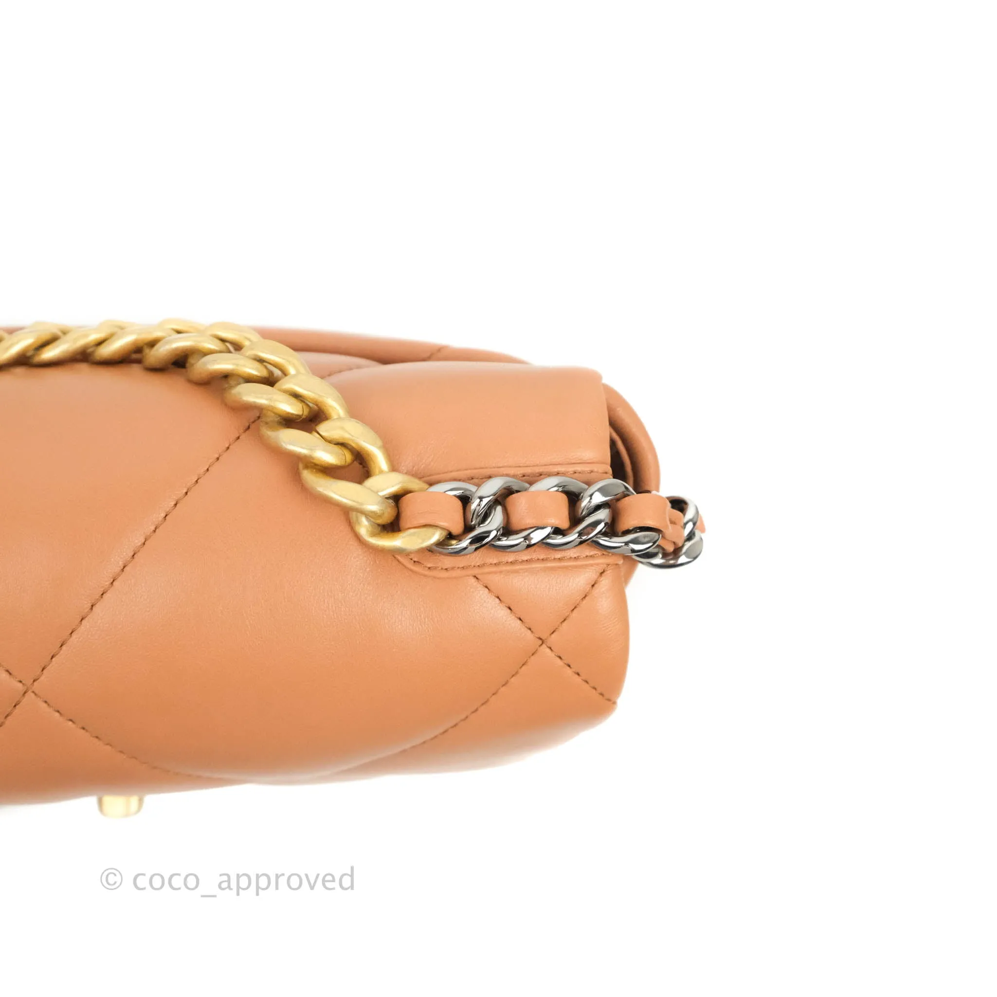 Chanel 19 Small Caramel Dark Beige Mixed Hardware 21K