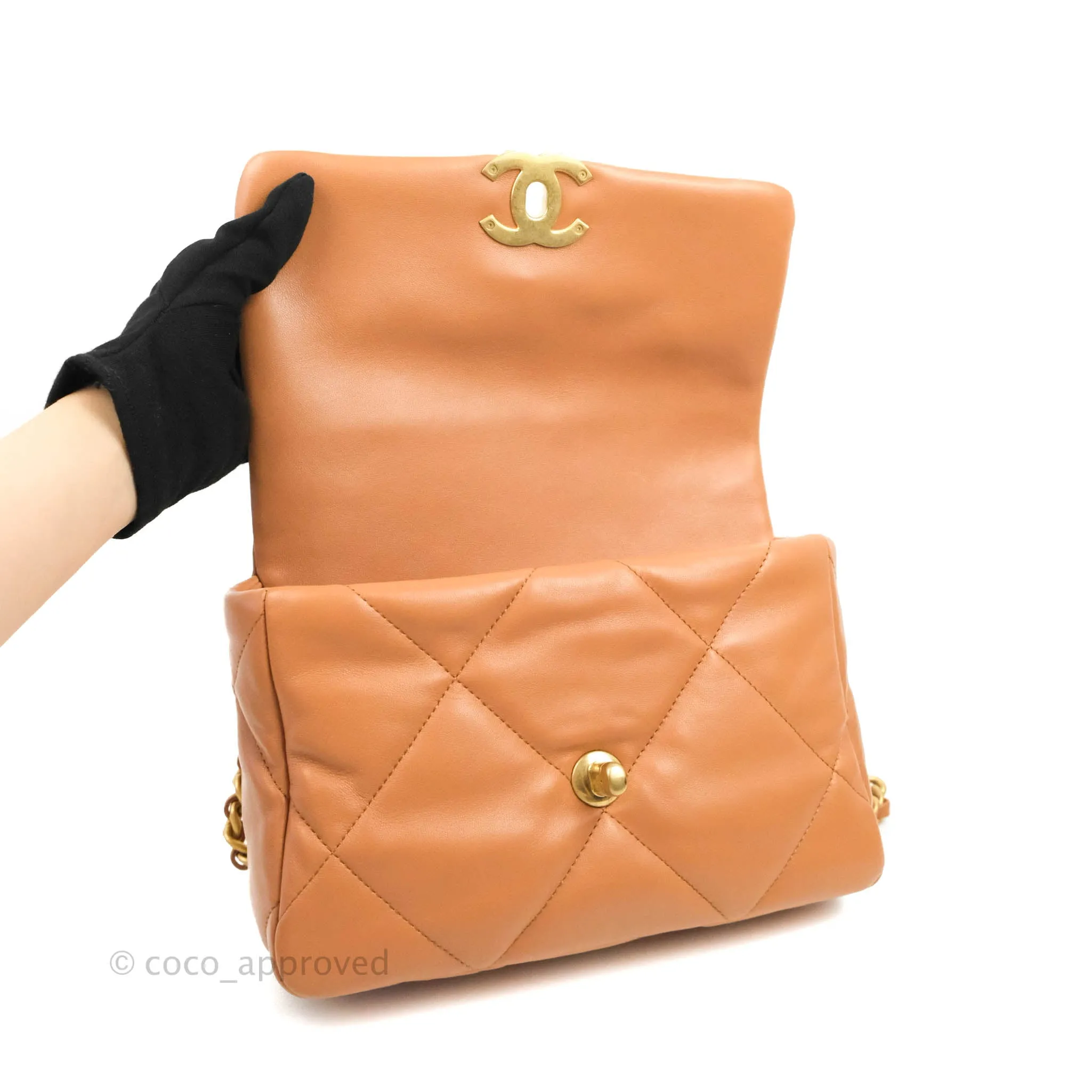 Chanel 19 Small Caramel Dark Beige Mixed Hardware 21K