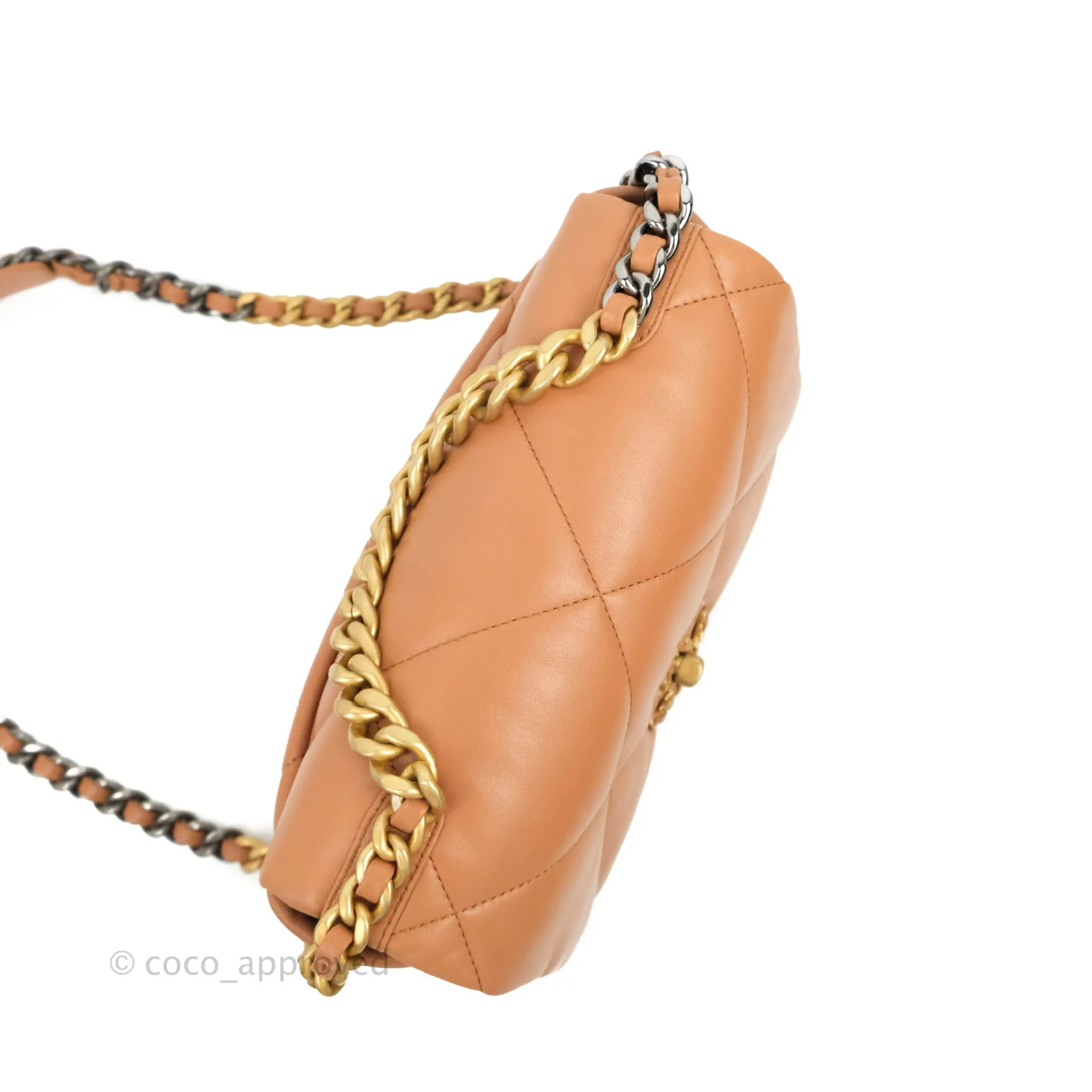 Chanel 19 Small Caramel Dark Beige Mixed Hardware 21K