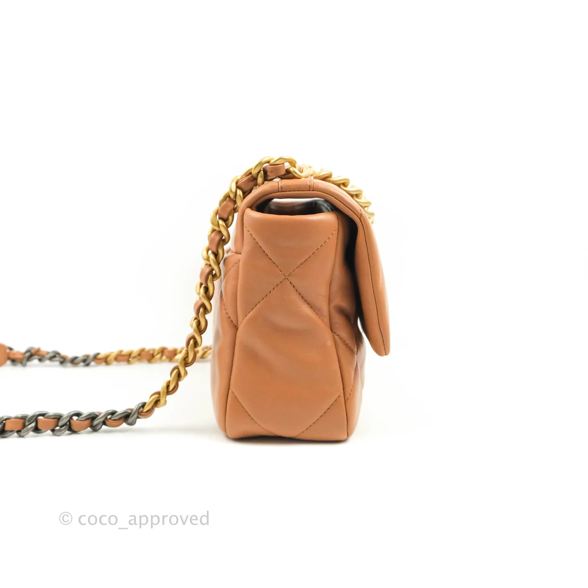 Chanel 19 Small Caramel Dark Beige Mixed Hardware 21K