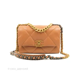 Chanel 19 Small Caramel Dark Beige Mixed Hardware 21K