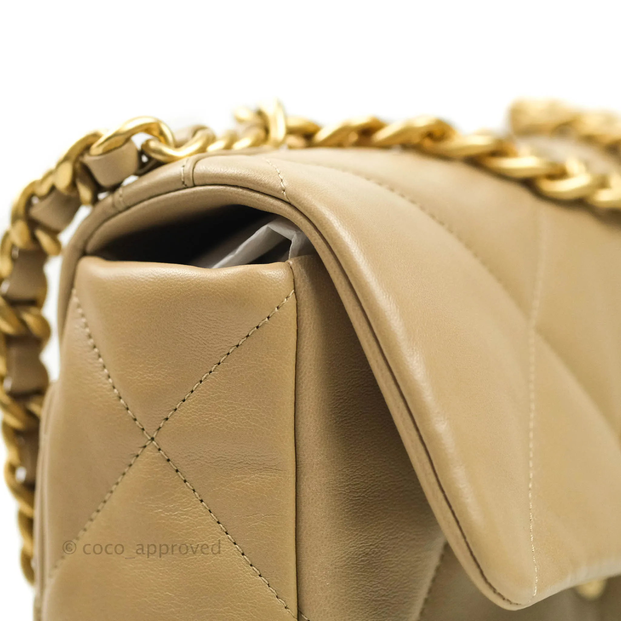 Chanel 19 Small Dark Beige Mixed Hardware