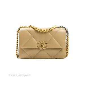 Chanel 19 Small Dark Beige Mixed Hardware