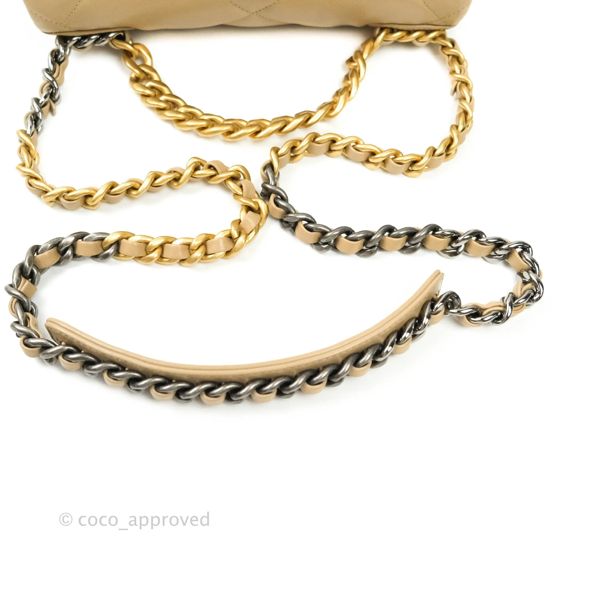 Chanel 19 Small Dark Beige Mixed Hardware