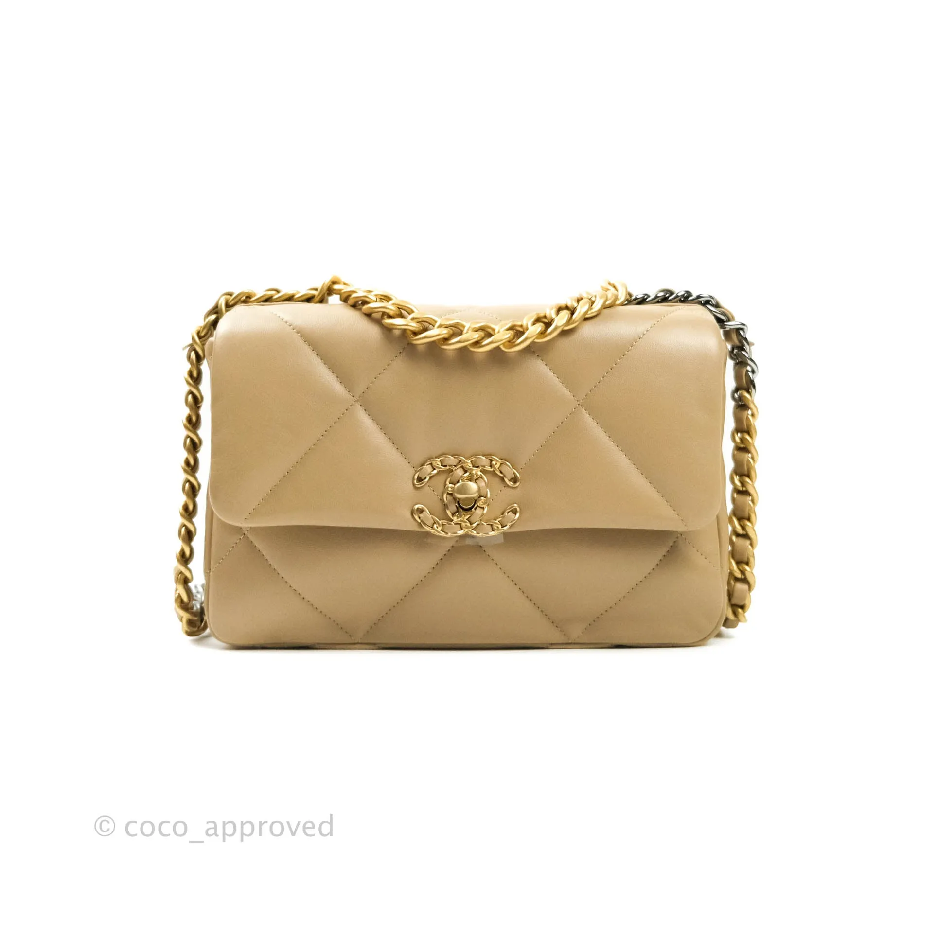Chanel 19 Small Dark Beige Mixed Hardware