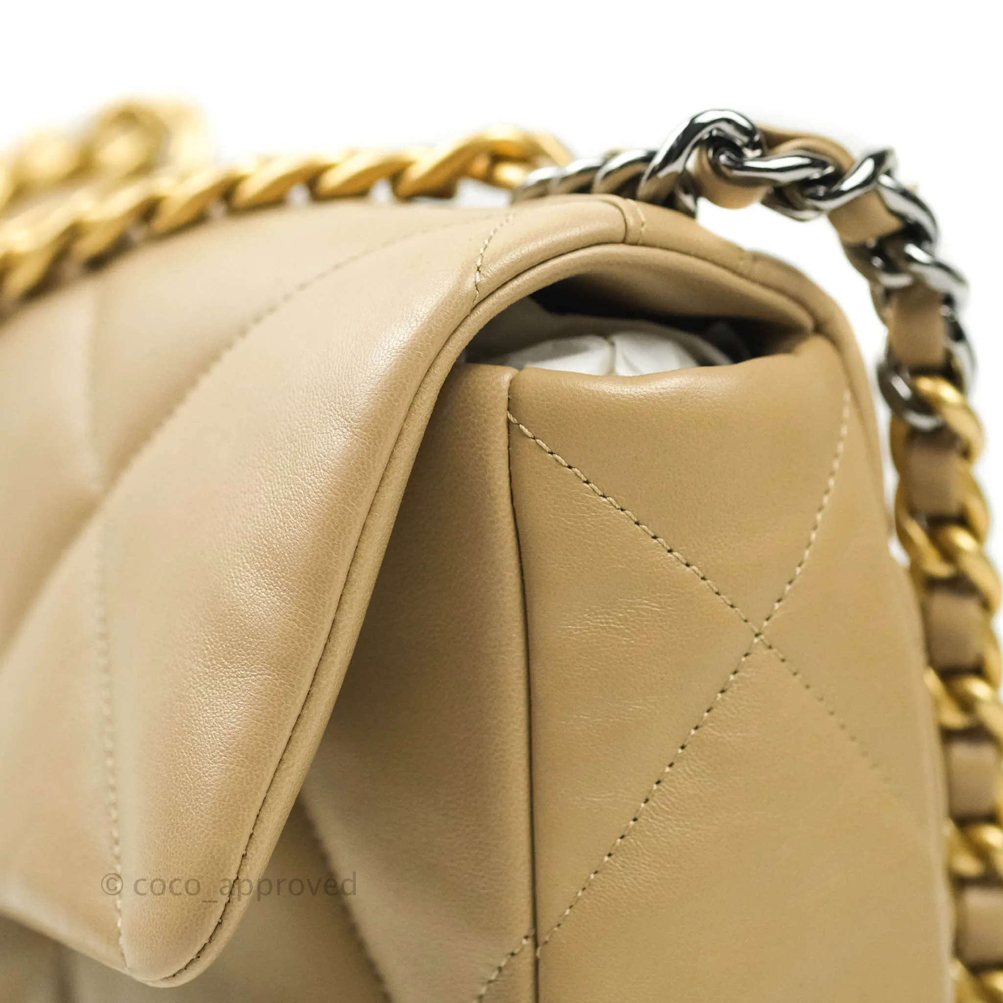 Chanel 19 Small Dark Beige Mixed Hardware