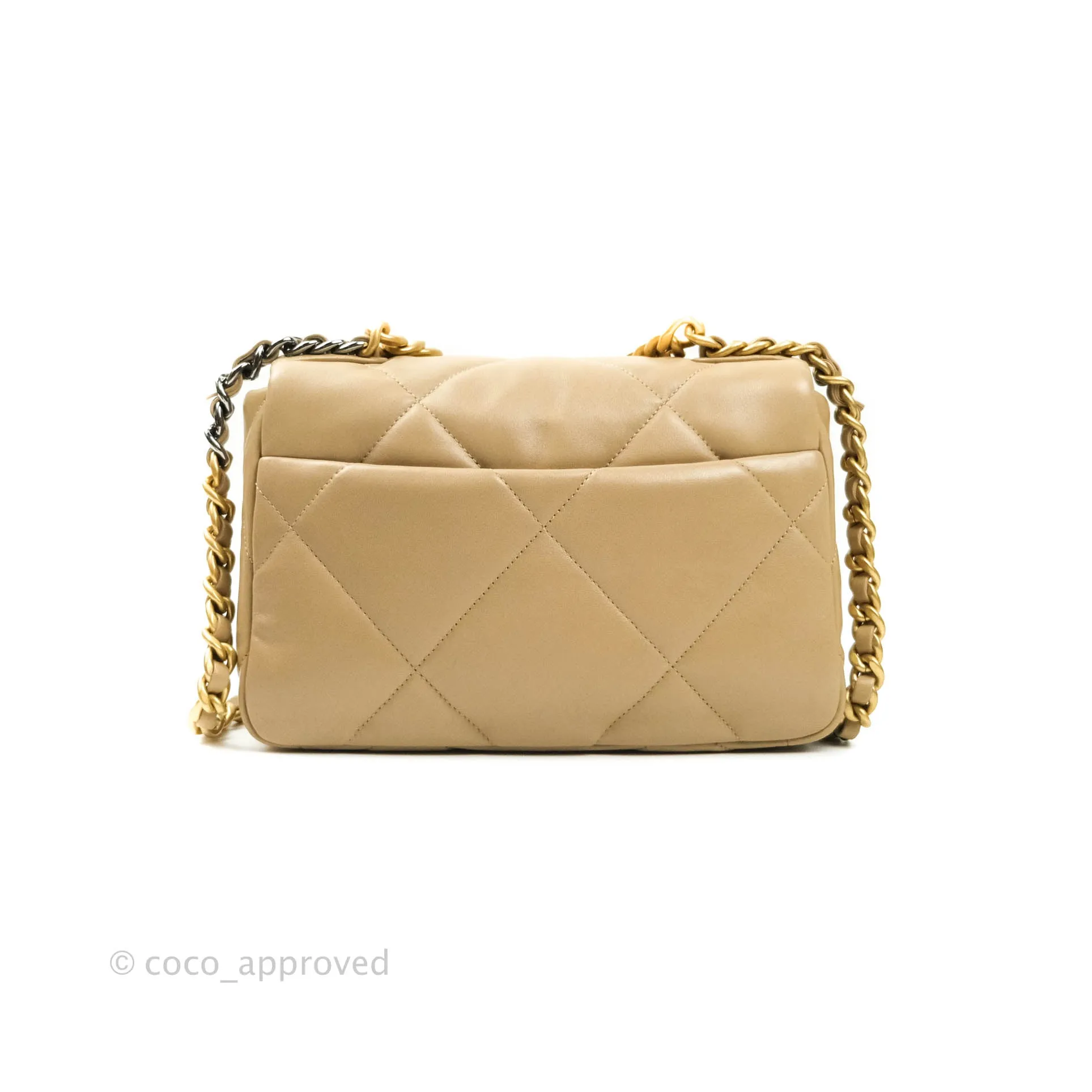 Chanel 19 Small Dark Beige Mixed Hardware
