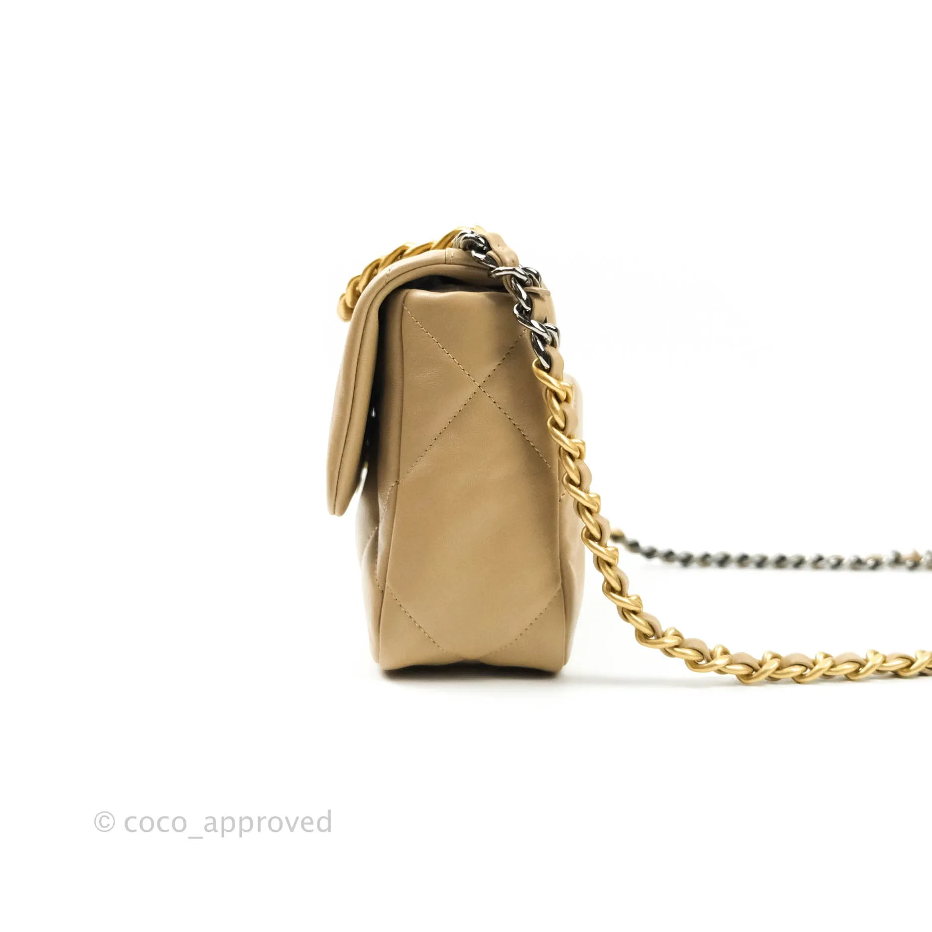 Chanel 19 Small Dark Beige Mixed Hardware