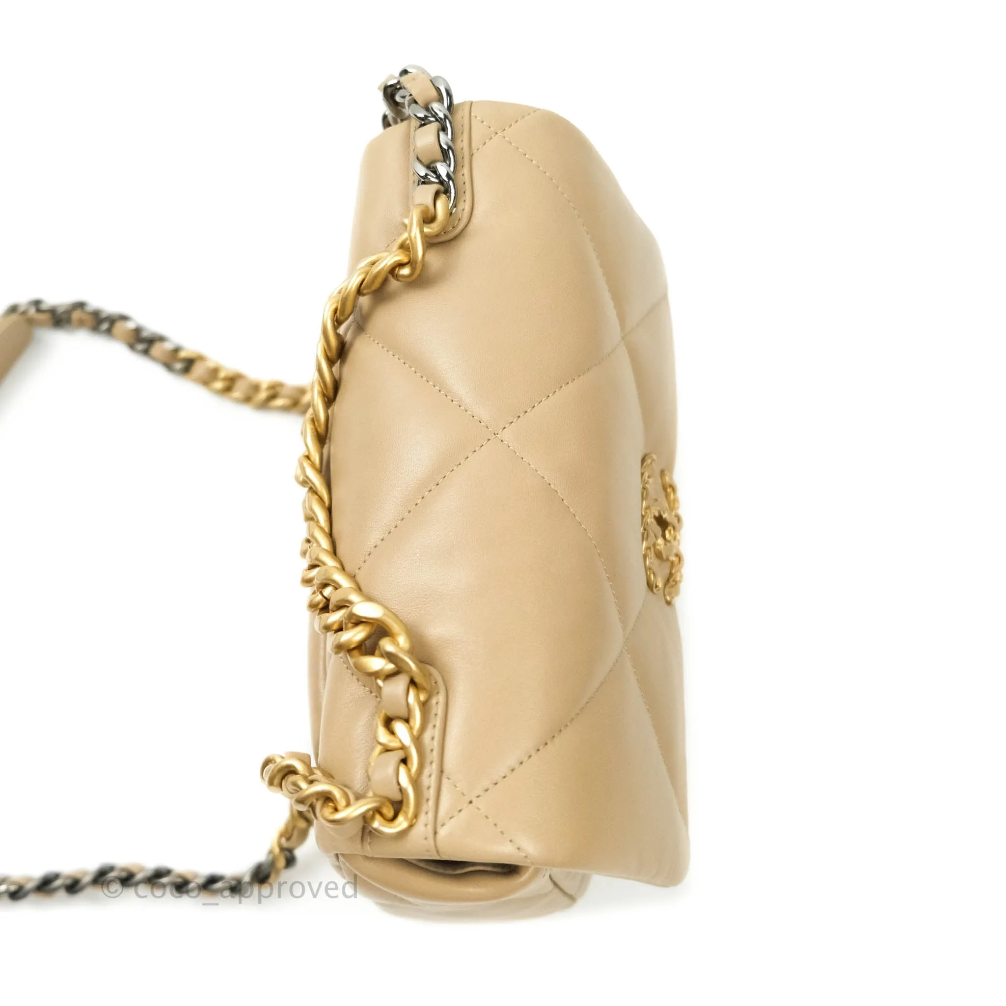 Chanel 19 Small Dark Beige Mixed Hardware