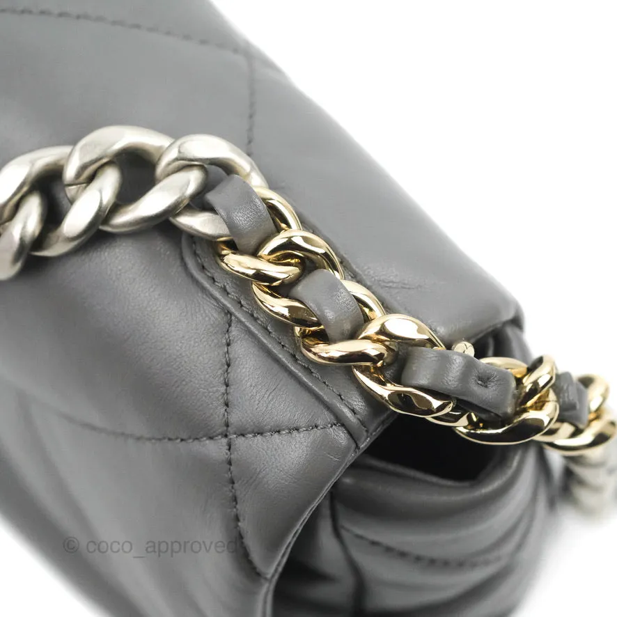 Chanel 19 Small Dark Grey Lambskin Mixed Hardware